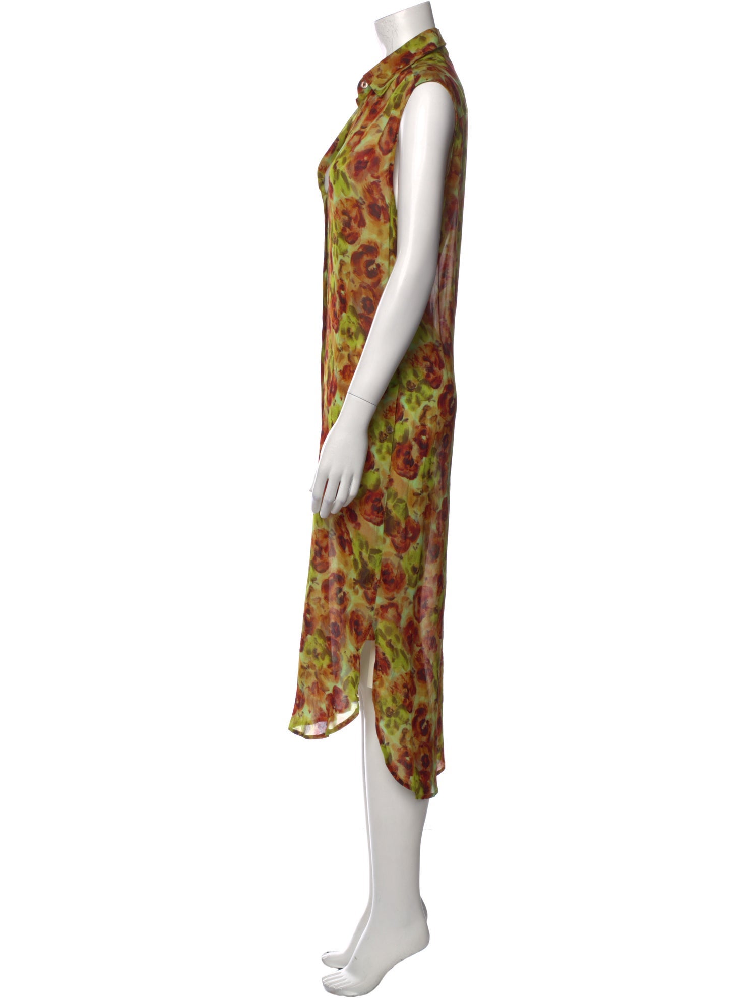 Dries Van Noten Floral Print Midi Length Dress