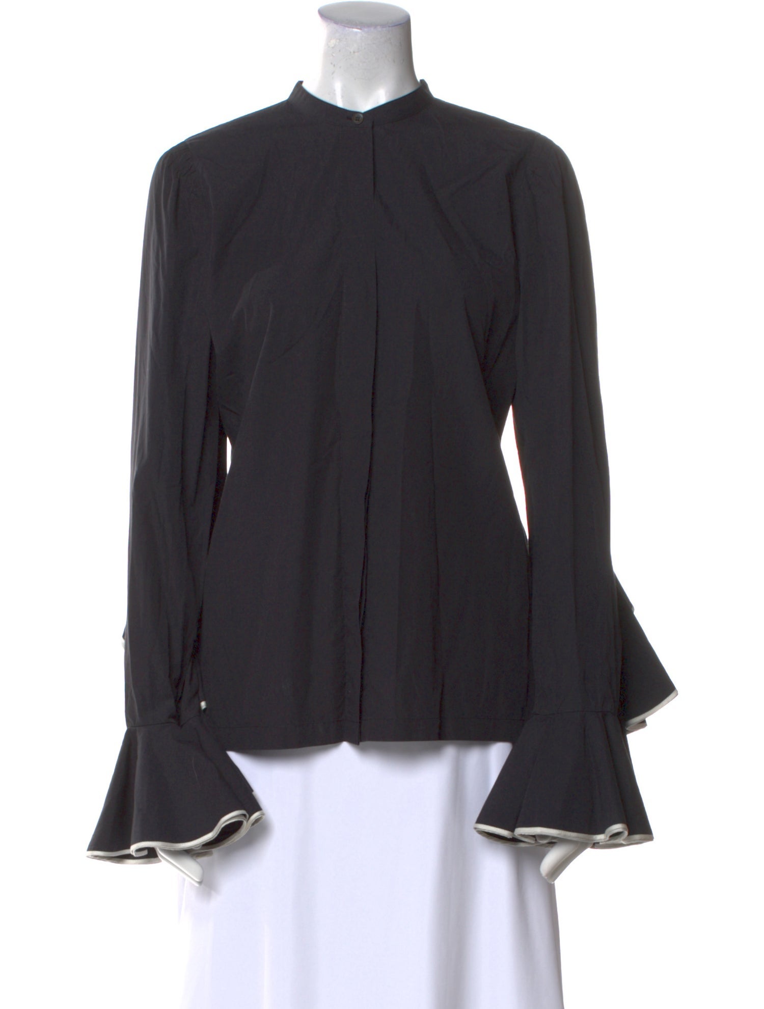 Dries Van Noten Mock Neck Long Sleeve Blouse