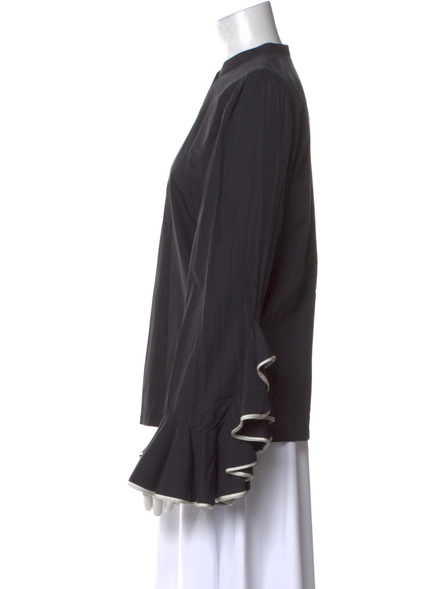 Dries Van Noten Mock Neck Long Sleeve Blouse