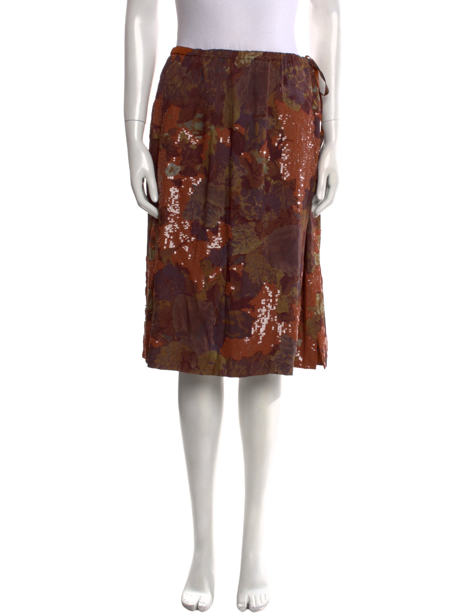 Dries Van Noten Floral Print Knee-Length Skirt