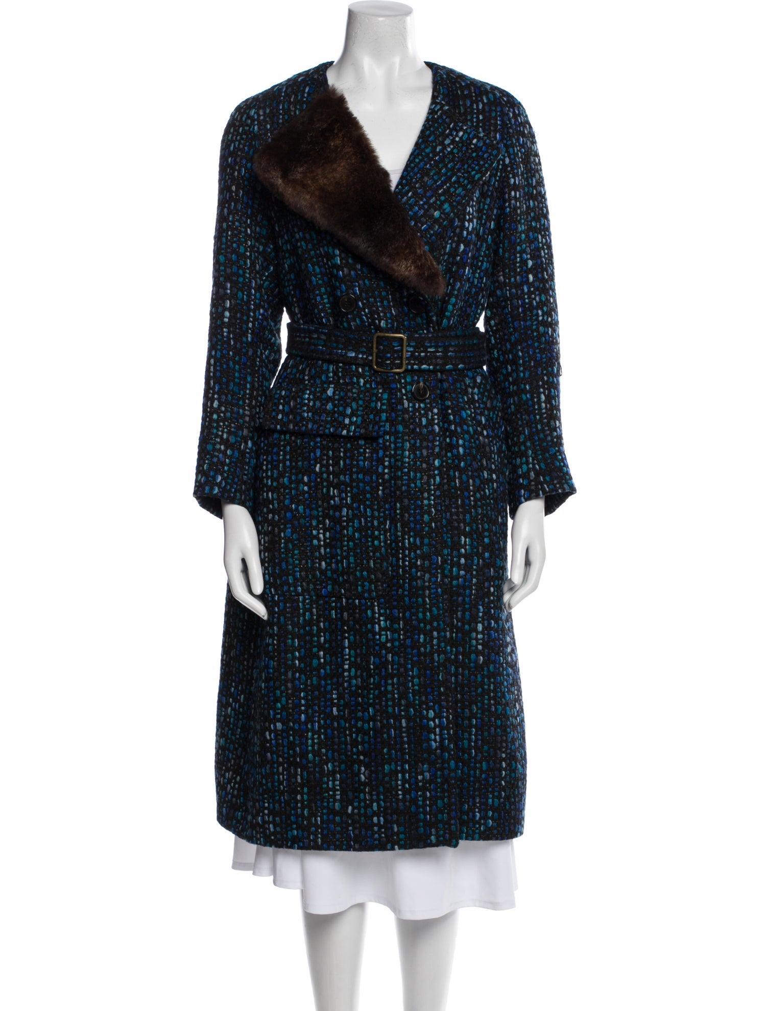 Dries Van Noten Wool Fur Coat