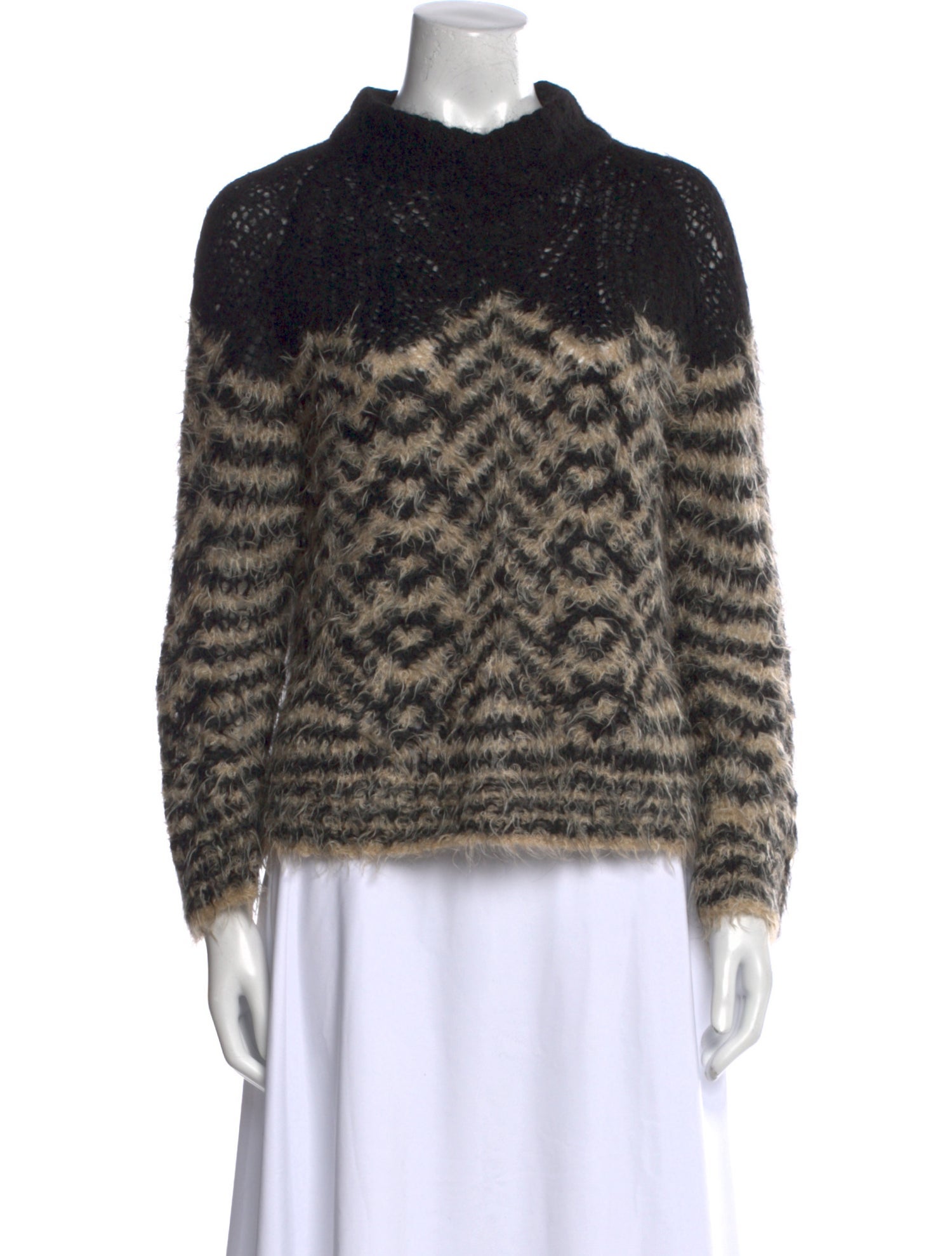 Dries Van Noten Printed Mock Neck Sweater