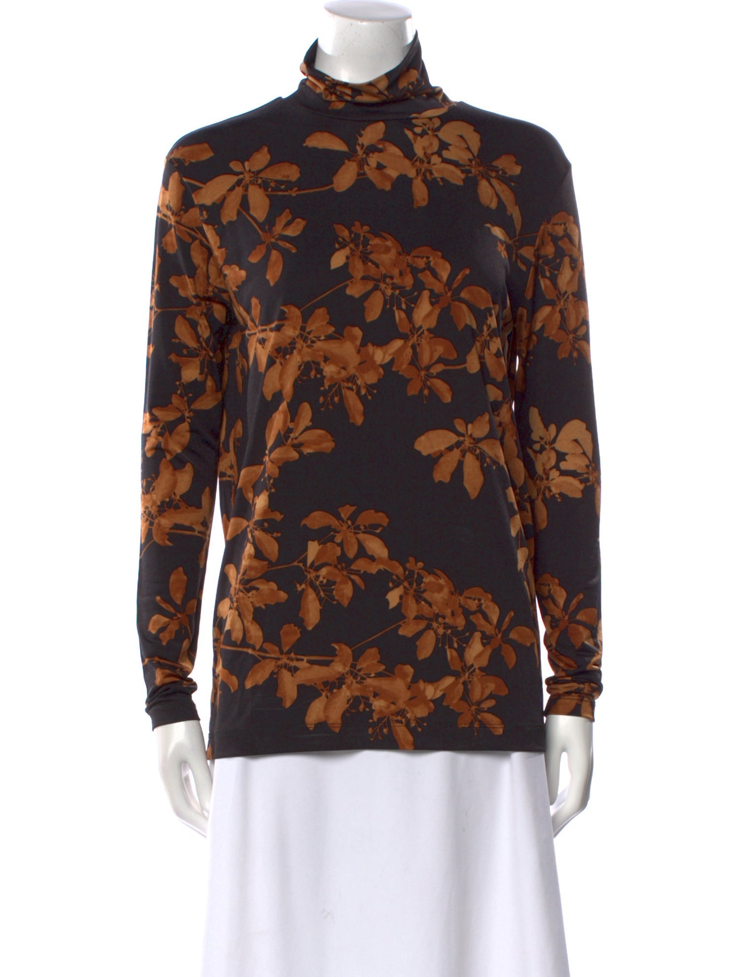 Dries Van Noten Floral Print Mock Neck Blouse