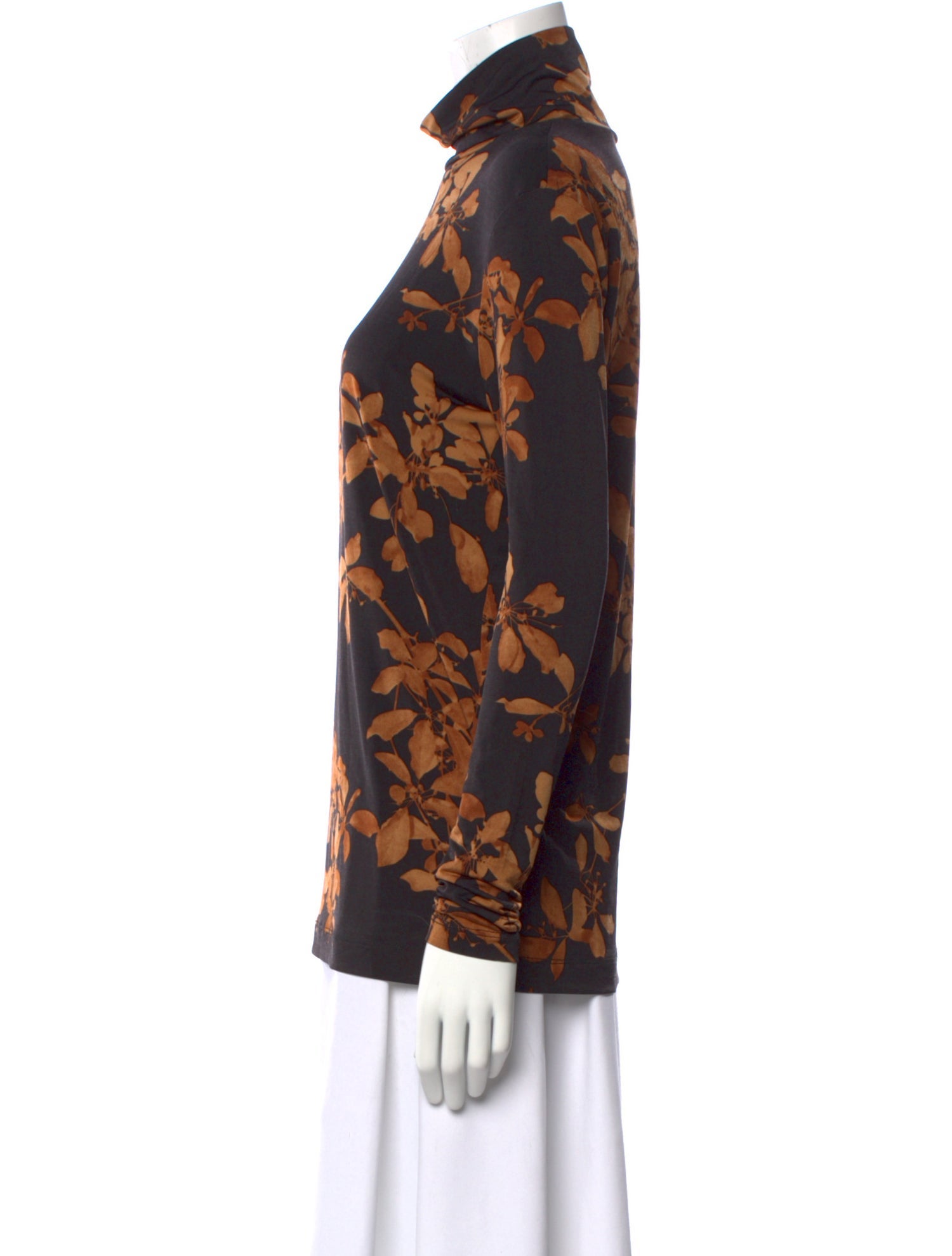 Dries Van Noten Floral Print Mock Neck Blouse