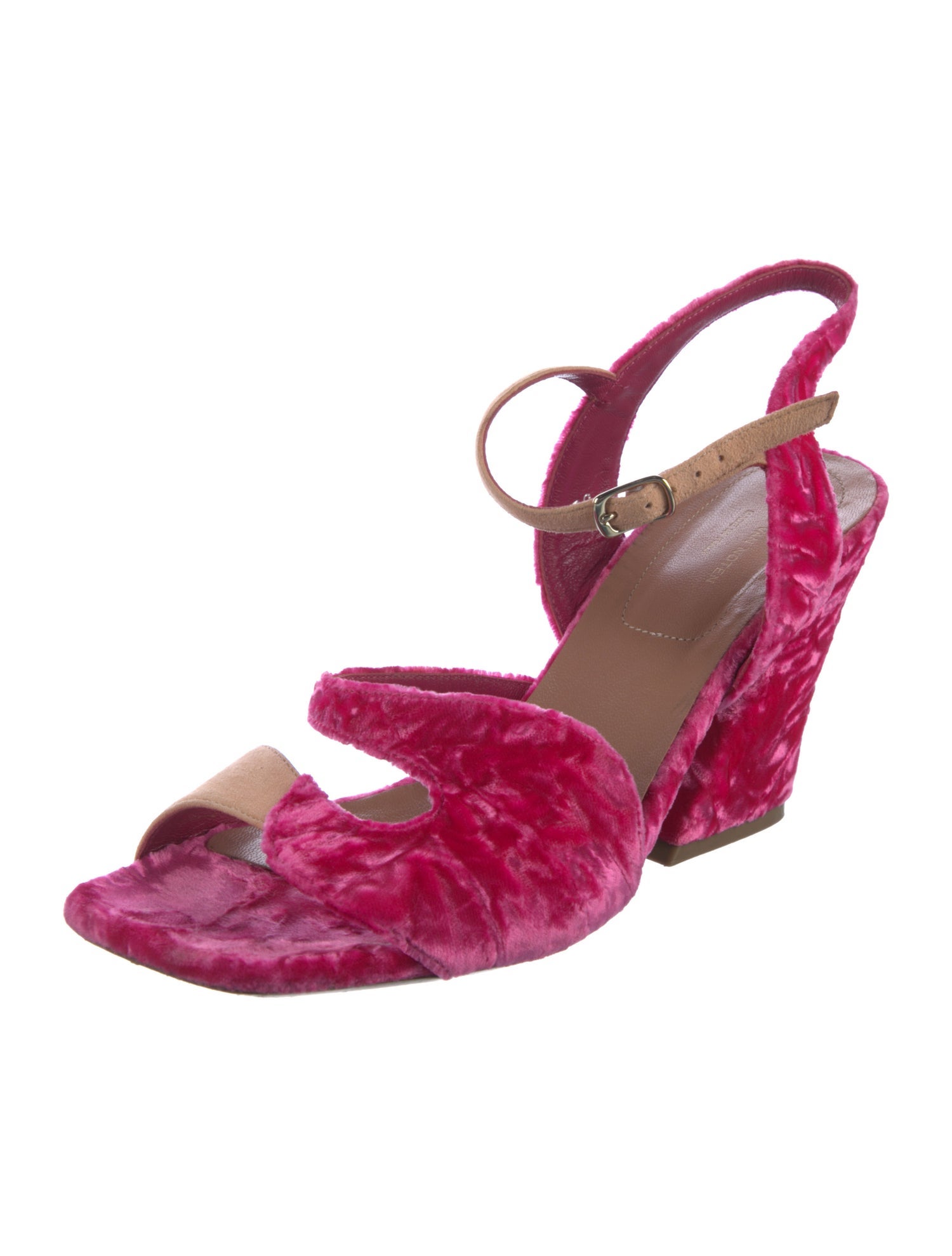 Dries Van Noten Velvet Slingback Sandals