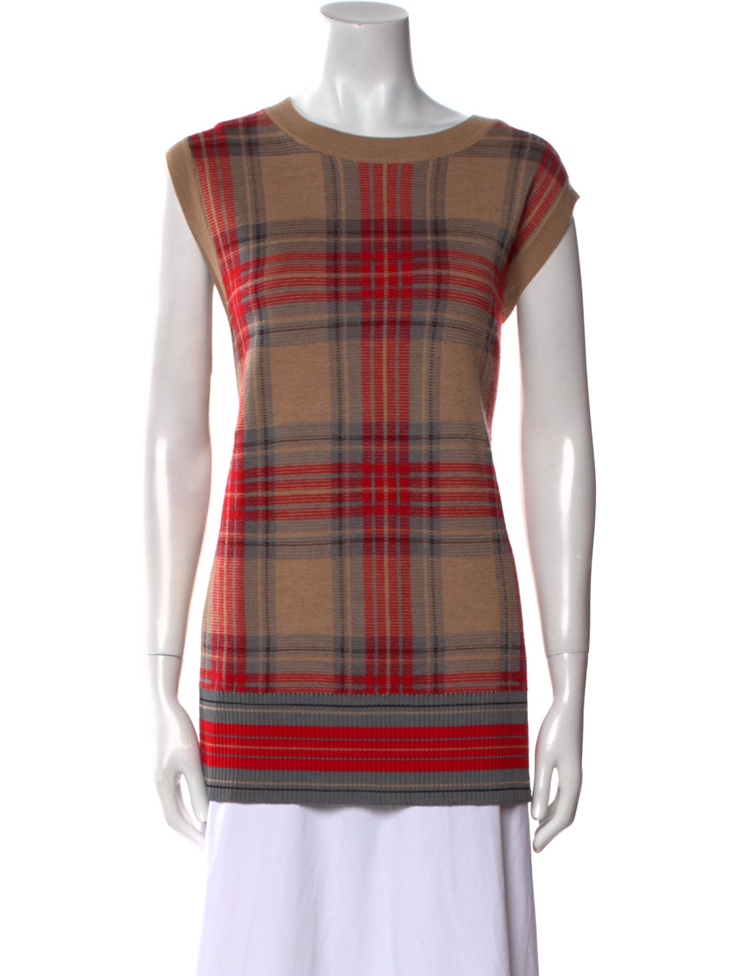 Dries Van Noten Plaid Print Bateau Neckline Tunic