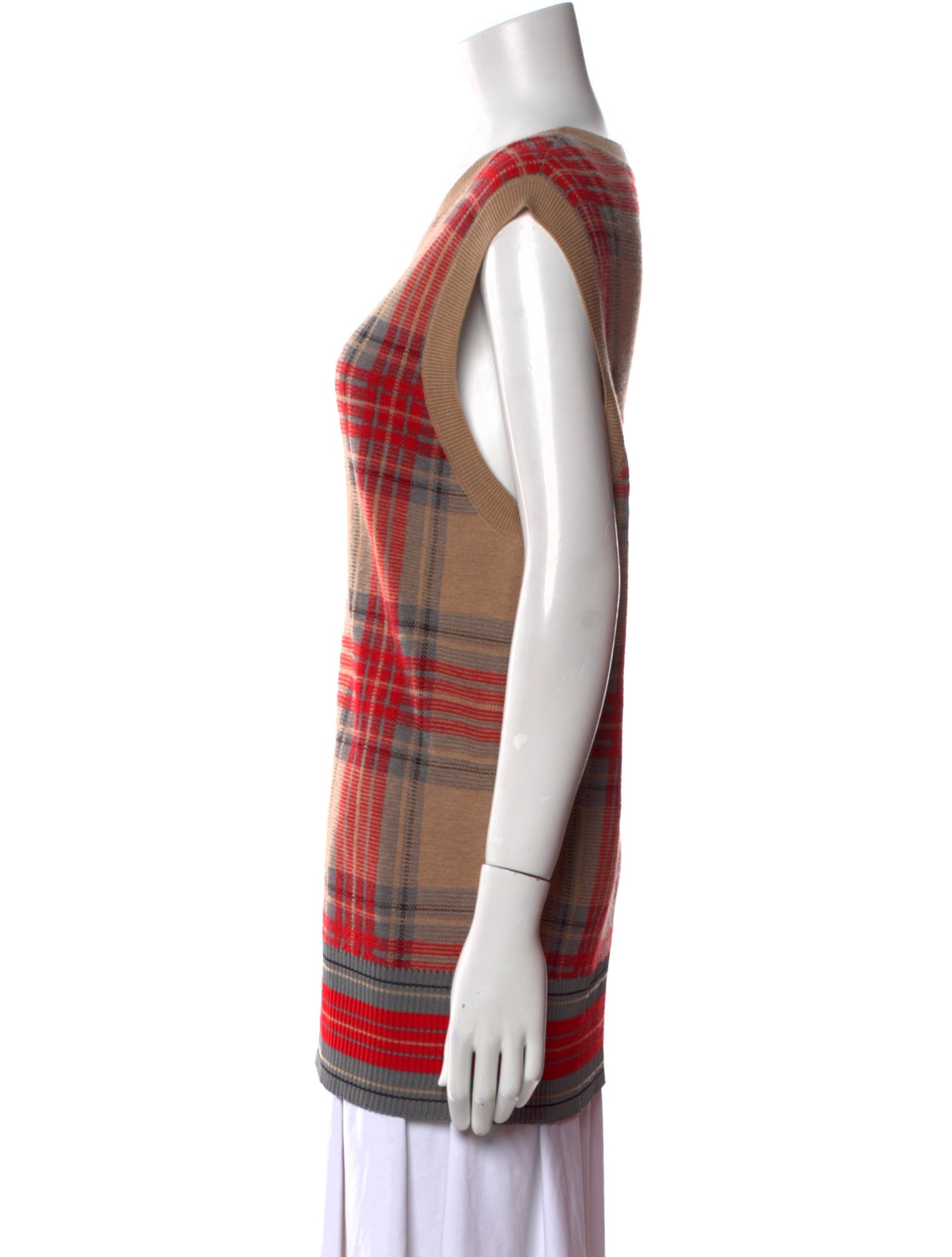 Dries Van Noten Plaid Print Bateau Neckline Tunic