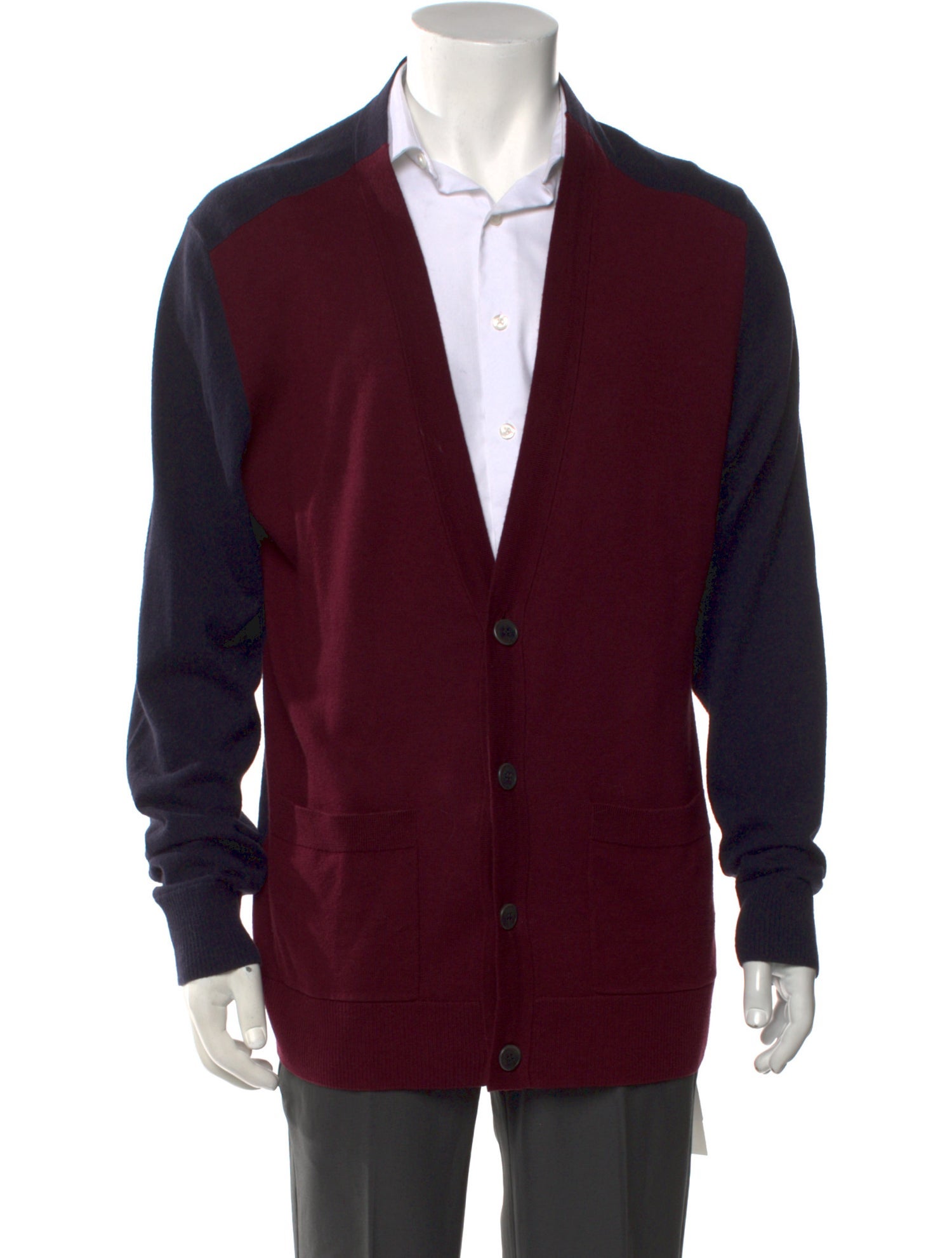 Dries Van Noten Colorblock Pattern V-Neck Cardigan
