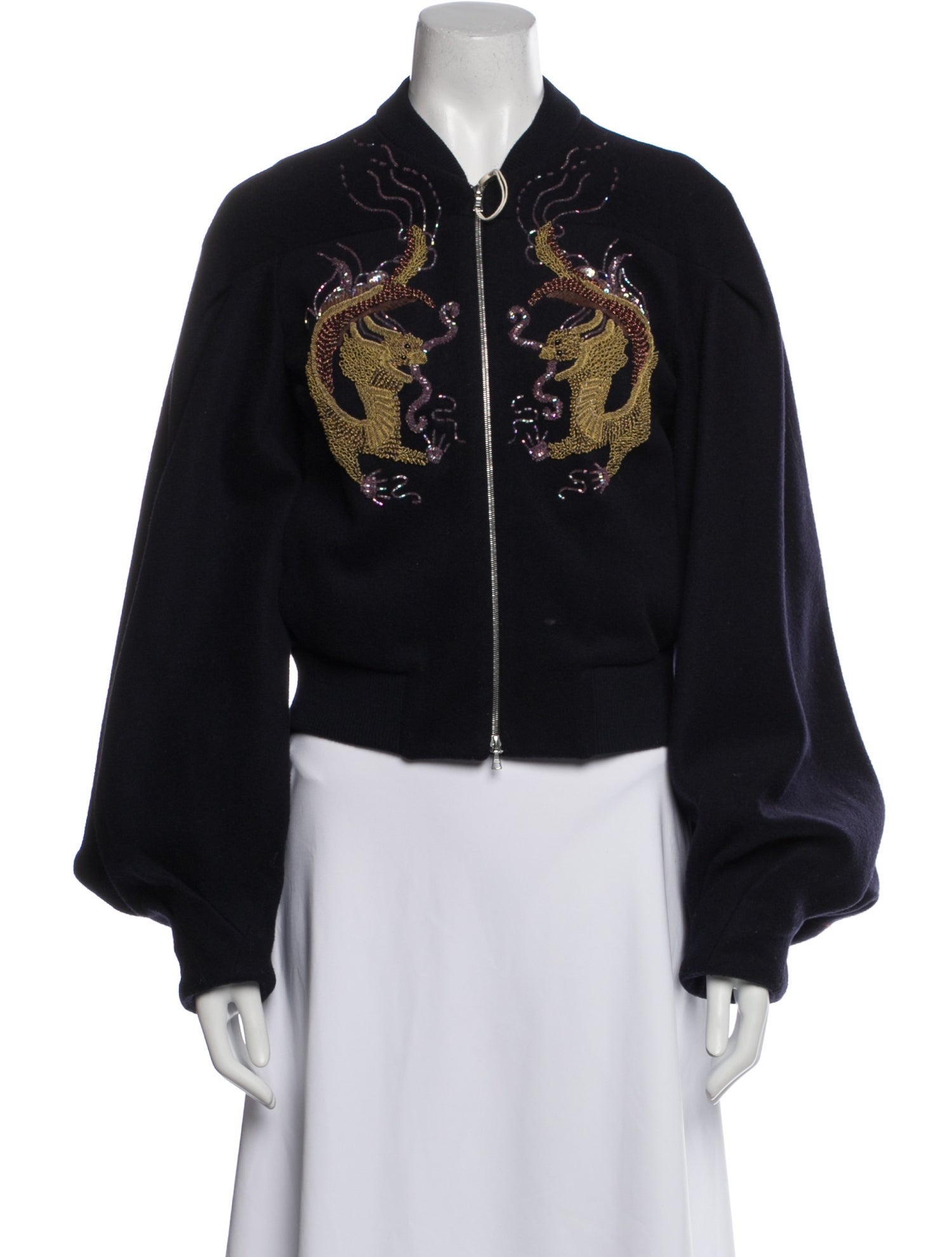 Dries Van Noten Wool Printed Bomber Jacket