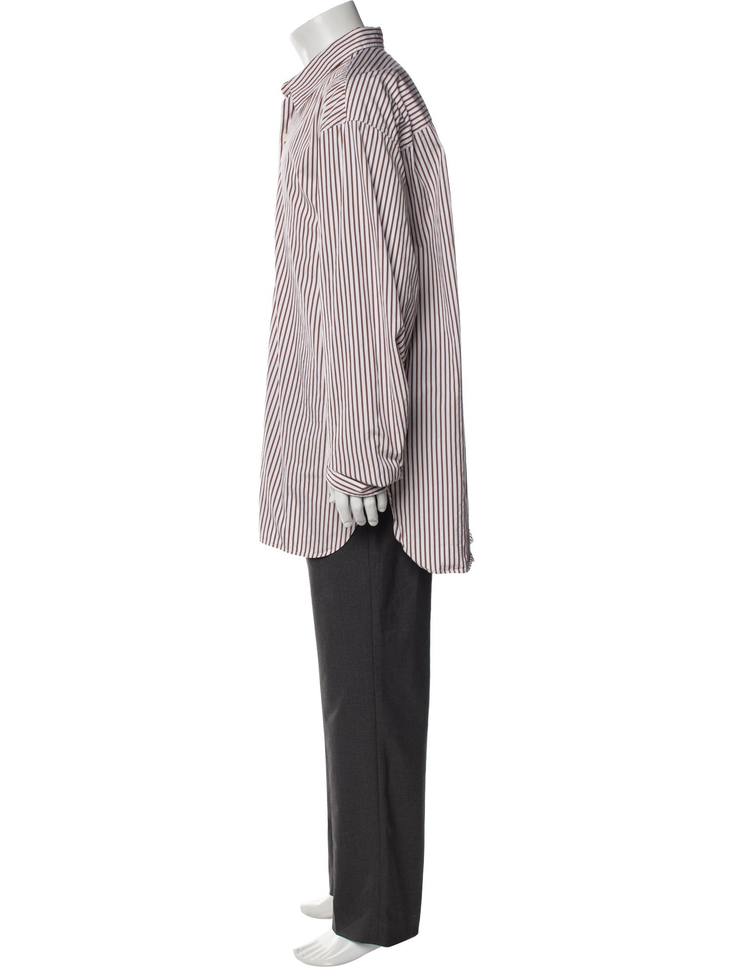 Dries Van Noten Striped Long Sleeve Dress Shirt