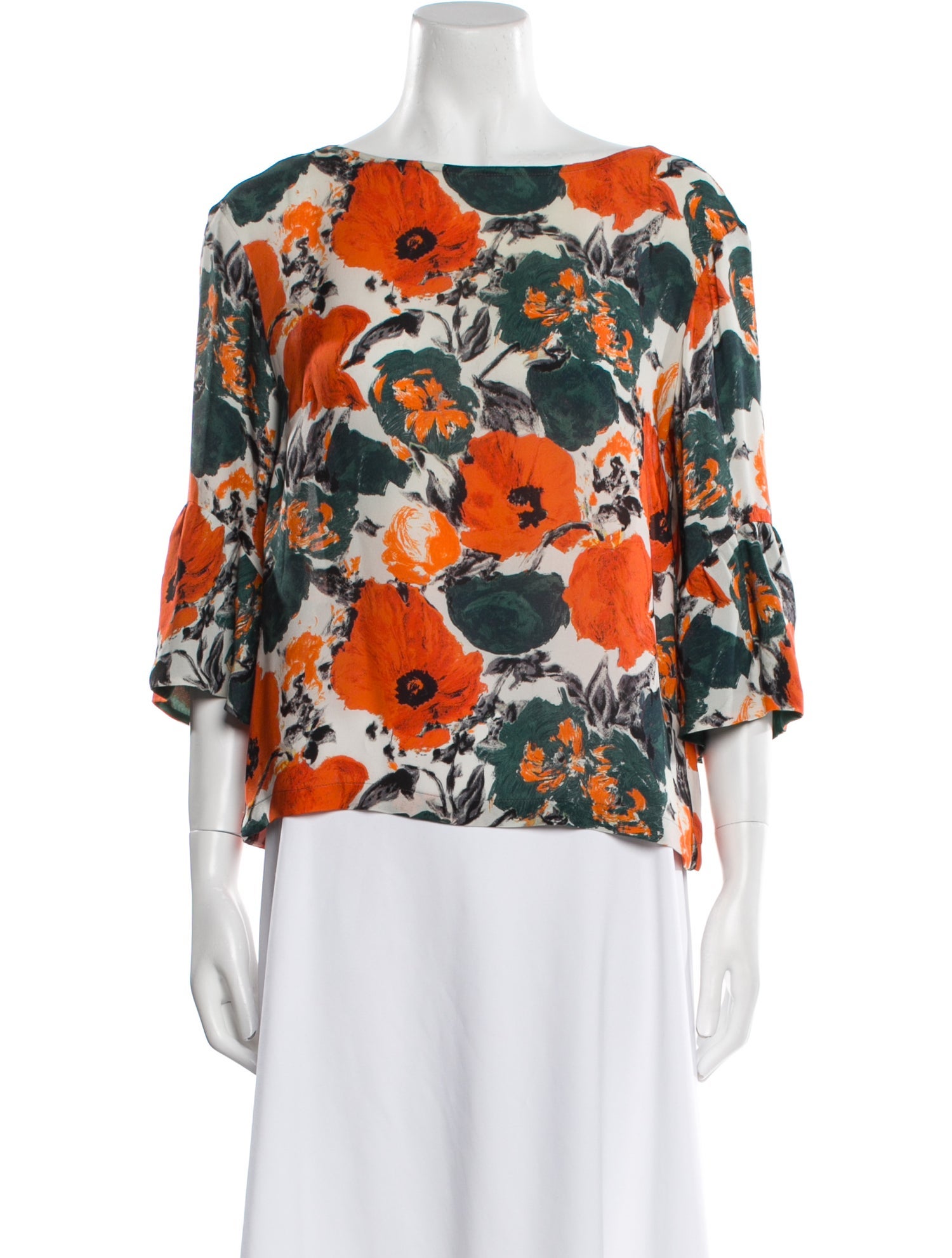 Dries Van Noten Silk Floral Print Blouse