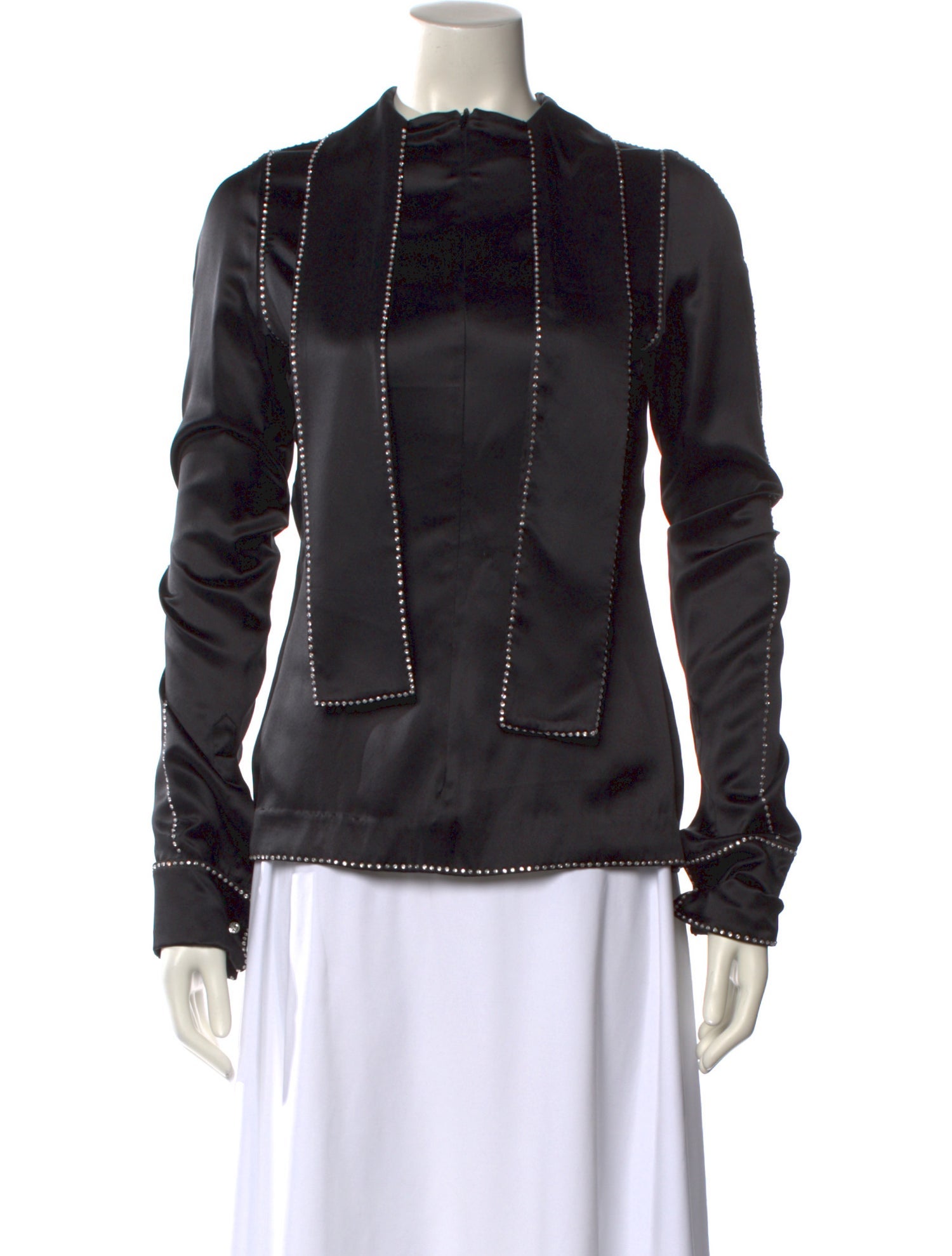 Dries Van Noten Silk Mock Neck Sweatshirt