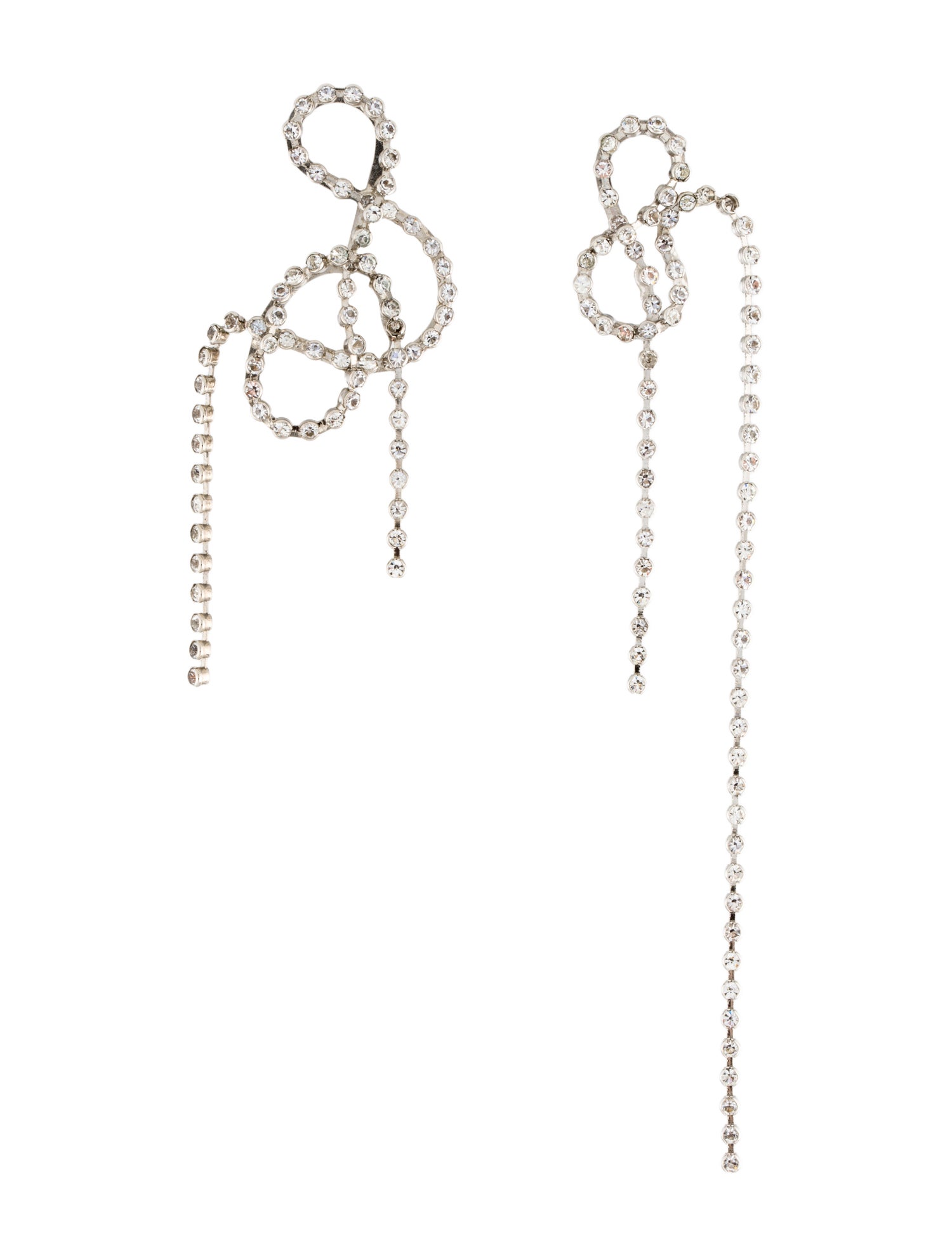 Dries Van Noten Tangled Asymmetric Crystal-Embellished Drop Earrings