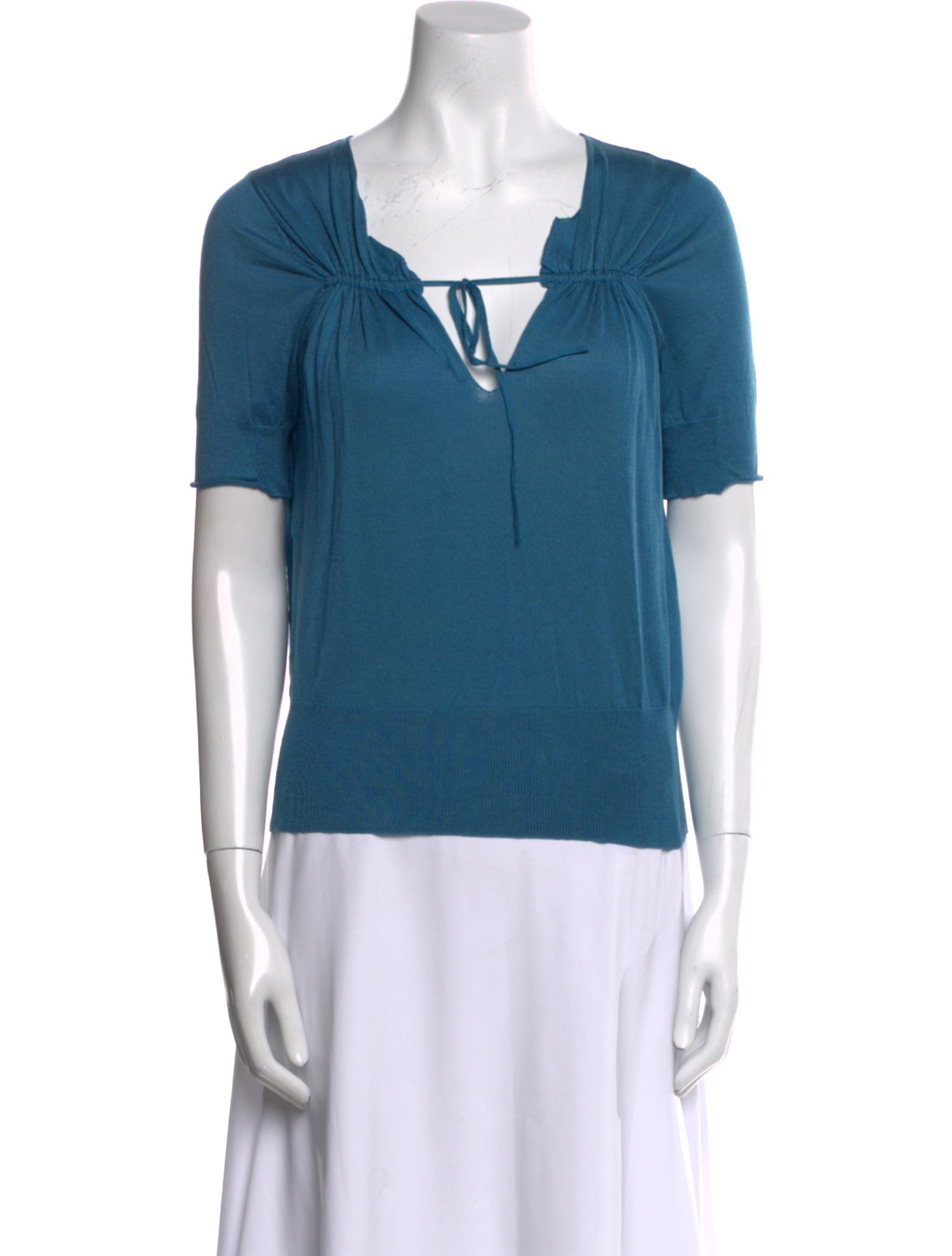 Dries Van Noten Square Neckline Short Sleeve Top