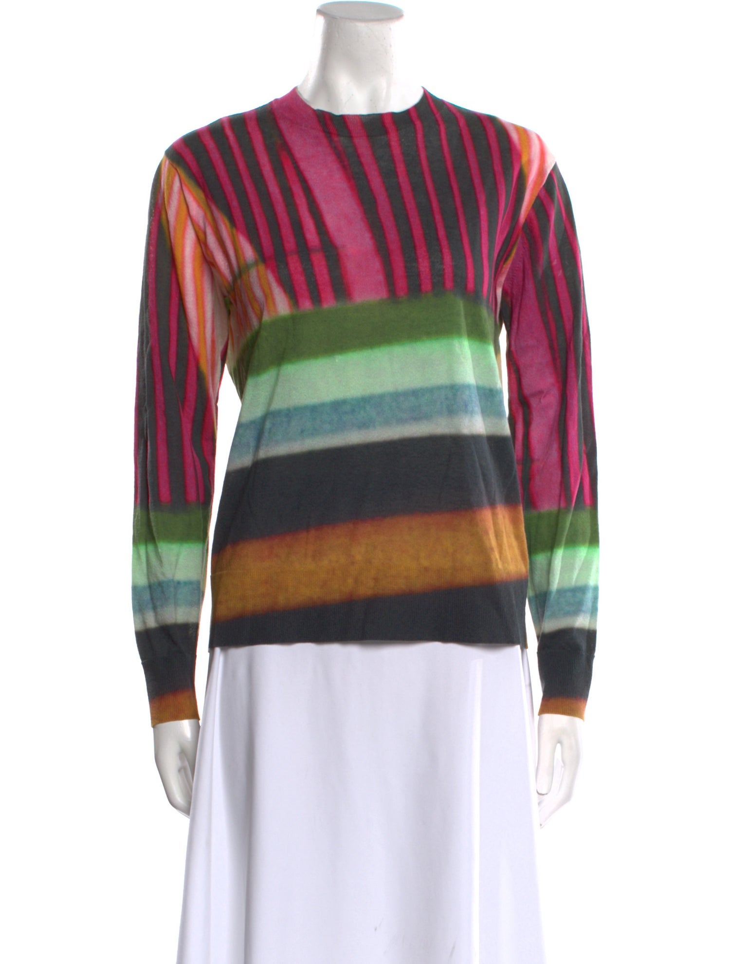Dries Van Noten Striped Crew Neck Top
