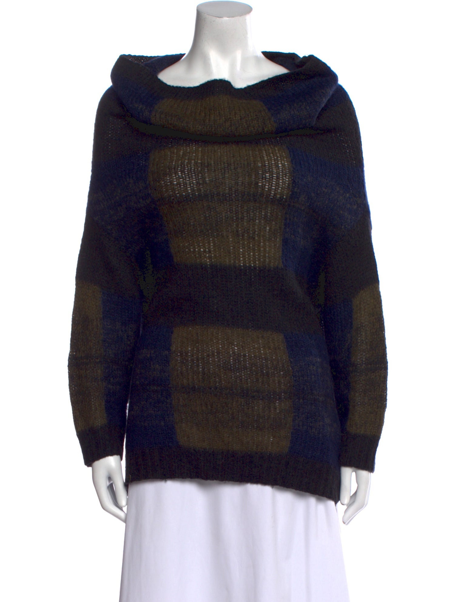 Dries Van Noten Printed Cowl Neck Sweater