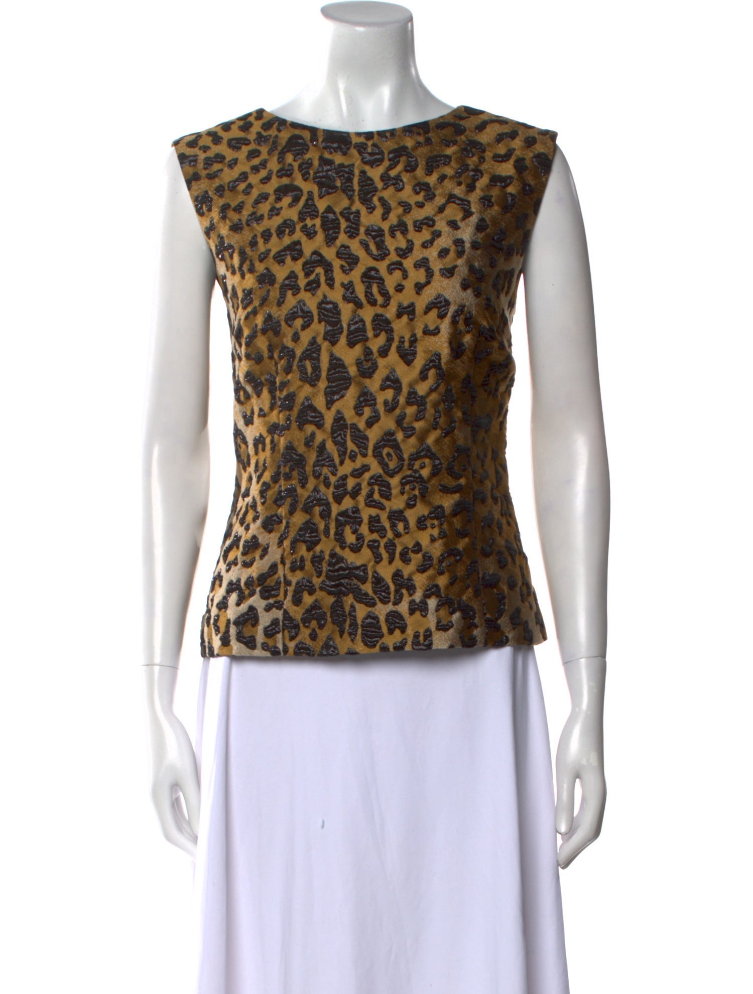Dries Van Noten Animal Print Bateau Neckline Top