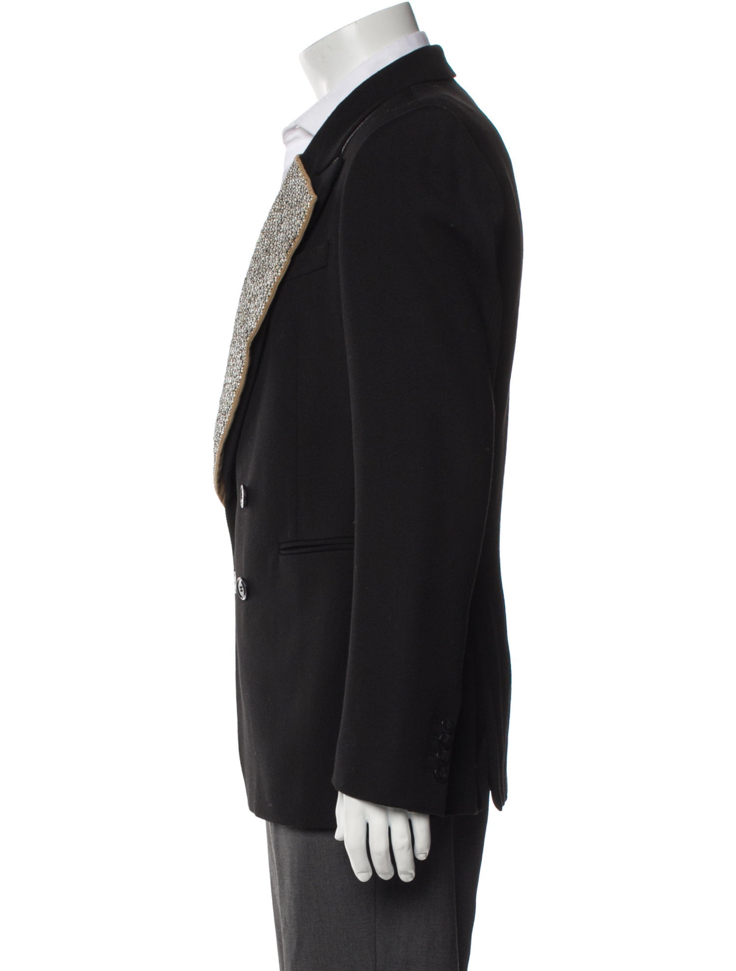 Dries Van Noten Wool Beaded Accents Blazer