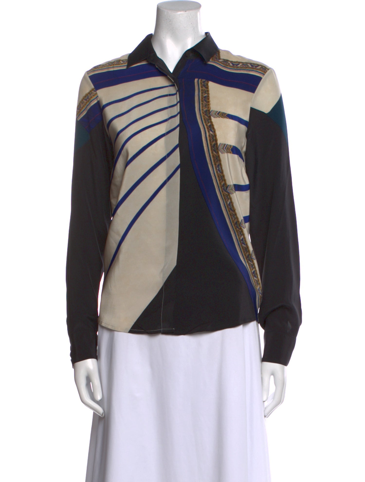 Dries Van Noten Silk Printed Button-Up Top