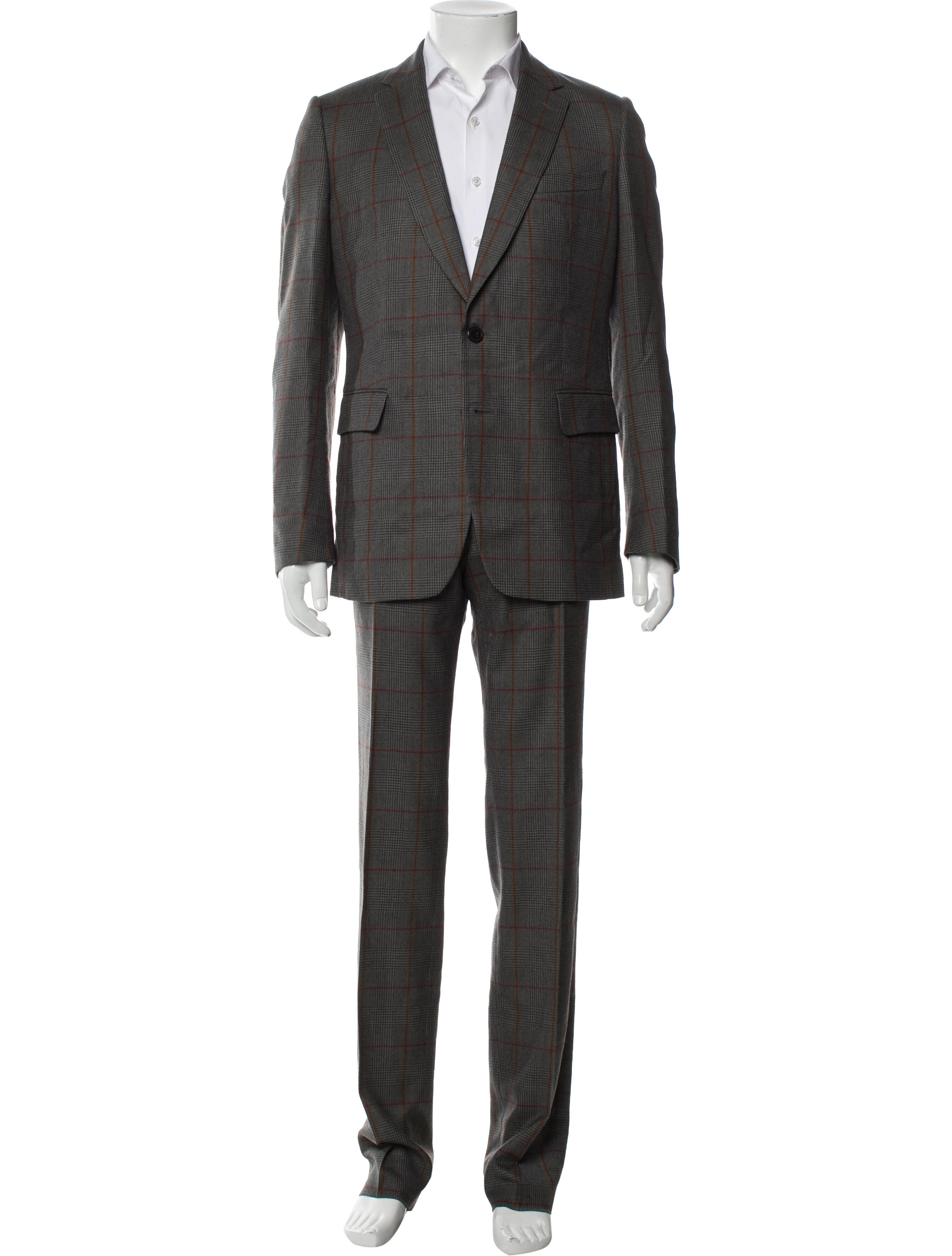 Dries Van Noten Wool Plaid Print Two-Piece Blazer