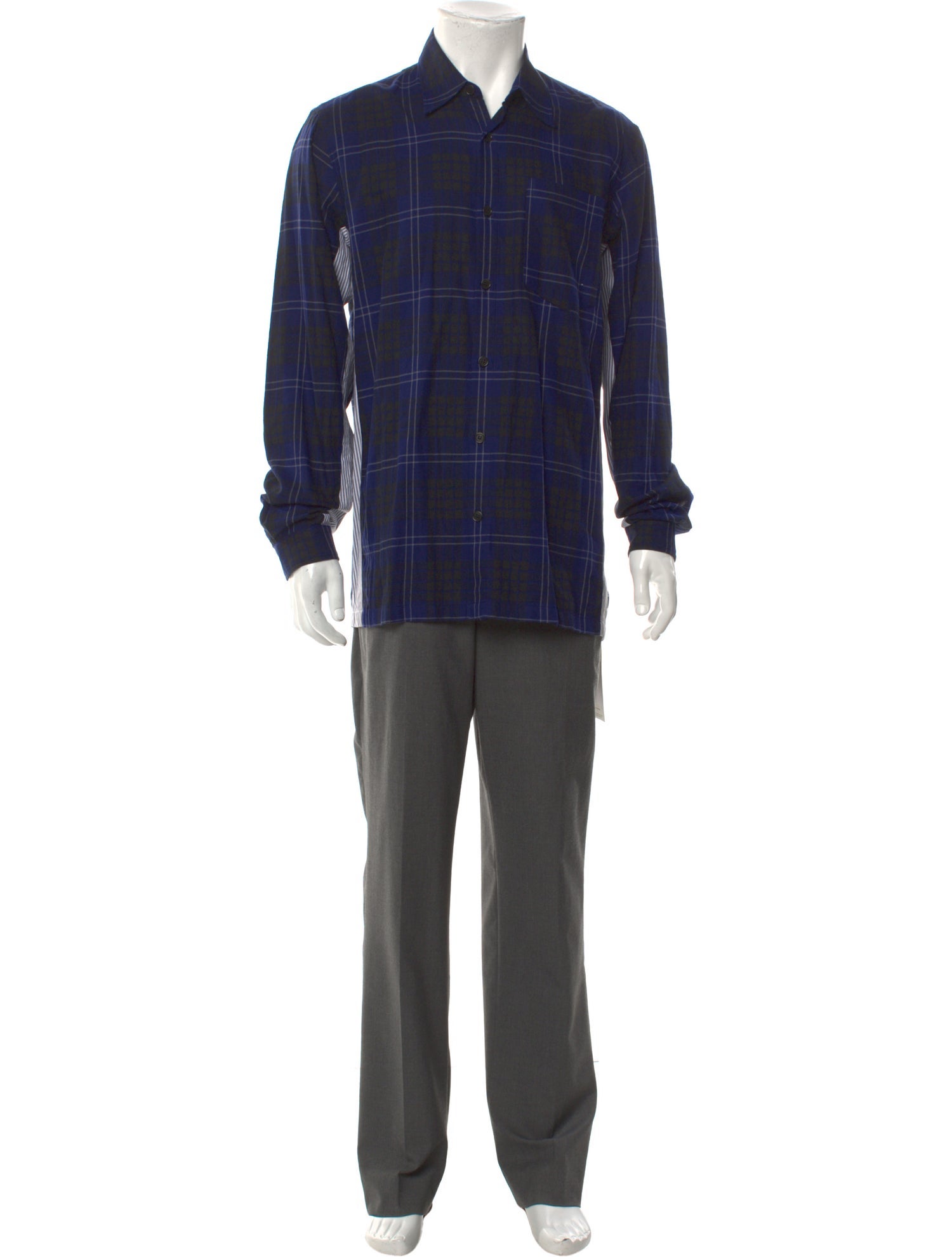 Dries Van Noten Plaid Print Long Sleeve Shirt