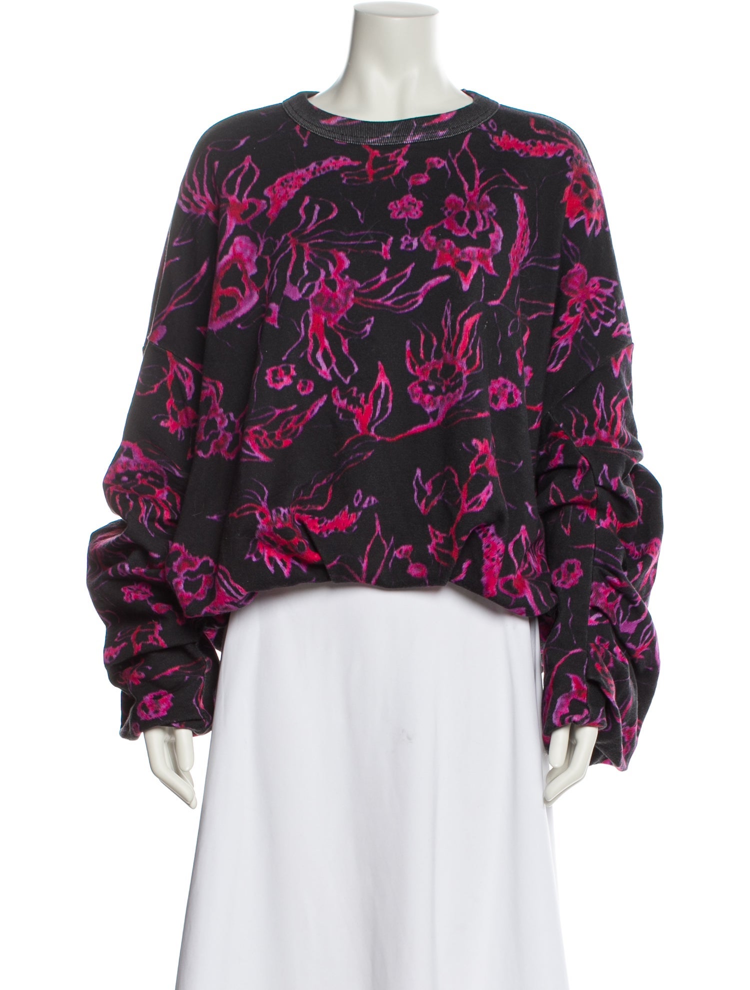 Dries Van Noten Floral Print Crew Neck Blouse