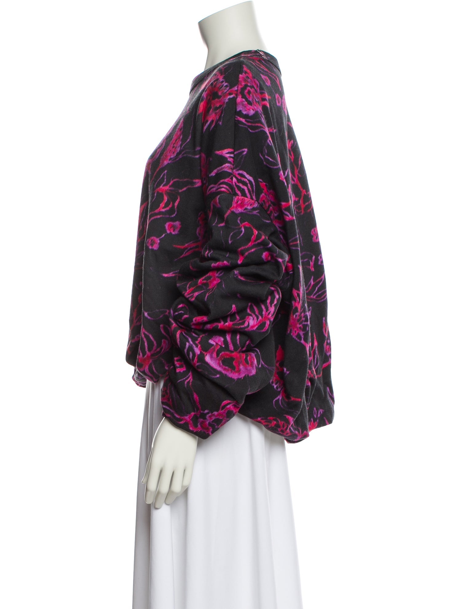 Dries Van Noten Floral Print Crew Neck Blouse
