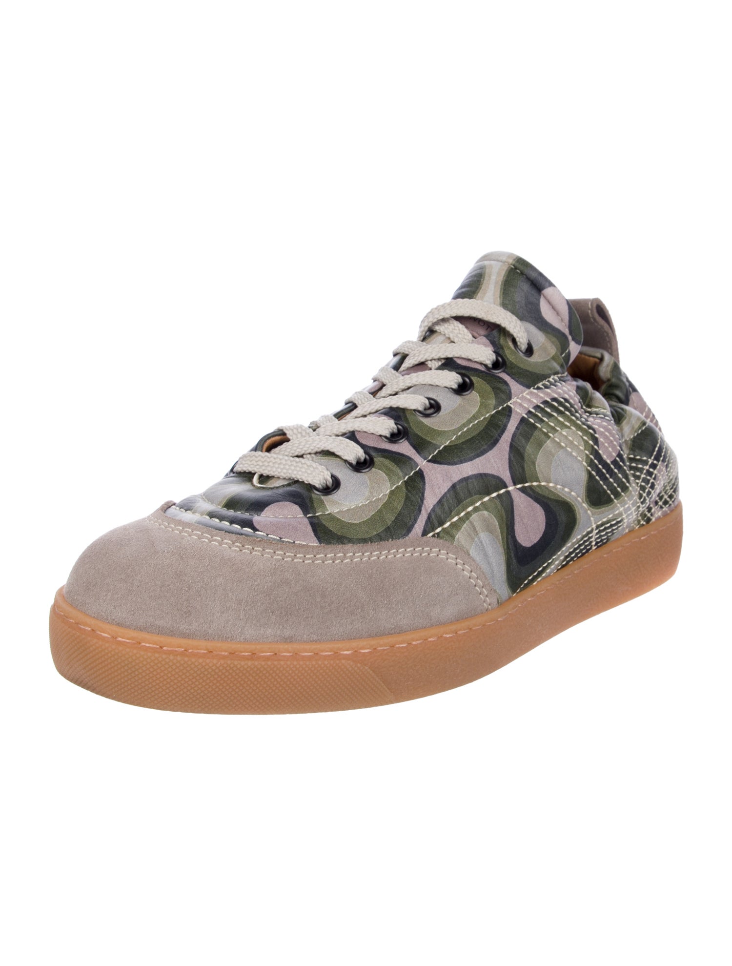 Dries Van Noten Suede Animal Print Sneakers