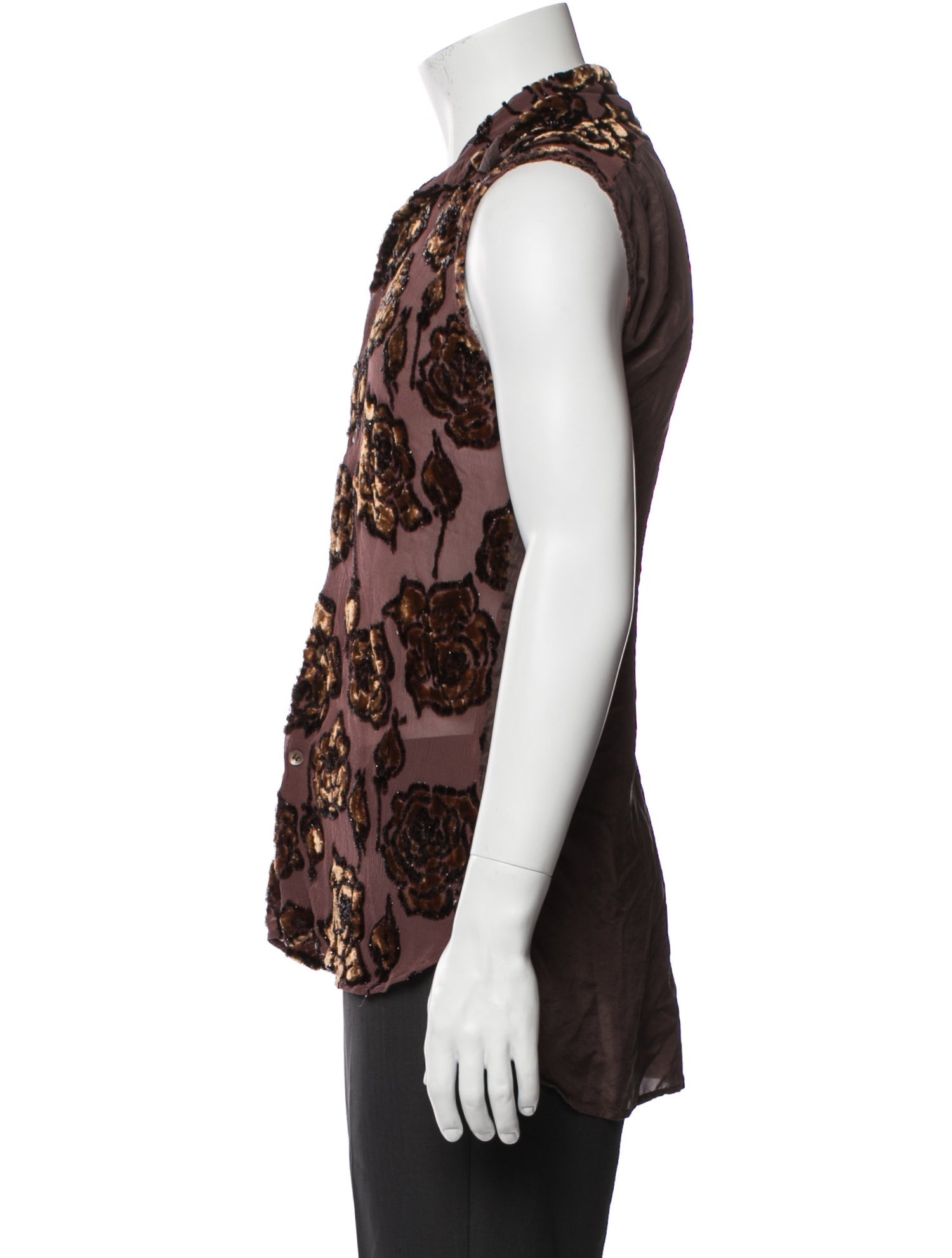 Dries Van Noten Floral Print Sleeveless Shirt