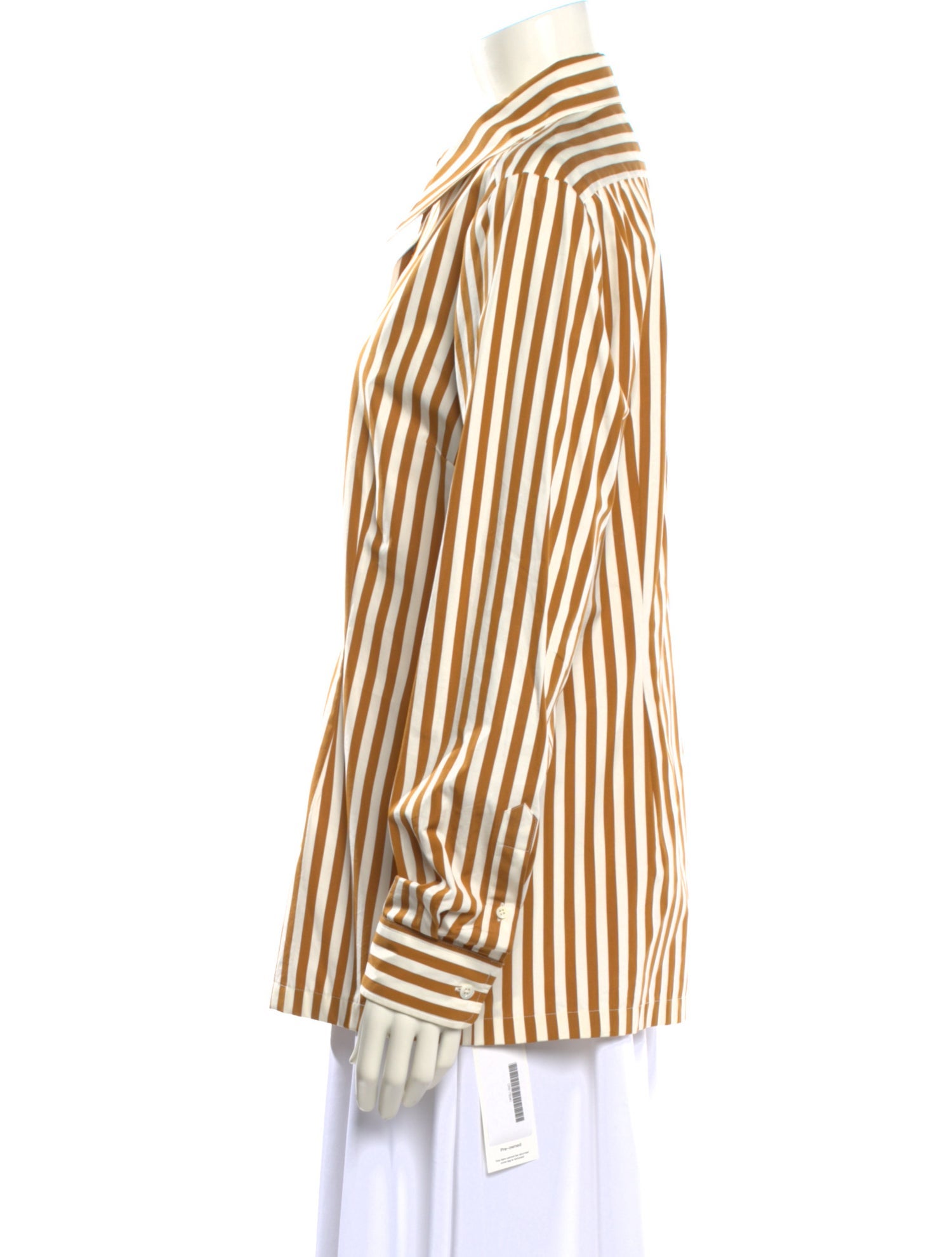Dries Van Noten Striped Long Sleeve Button-Up Top