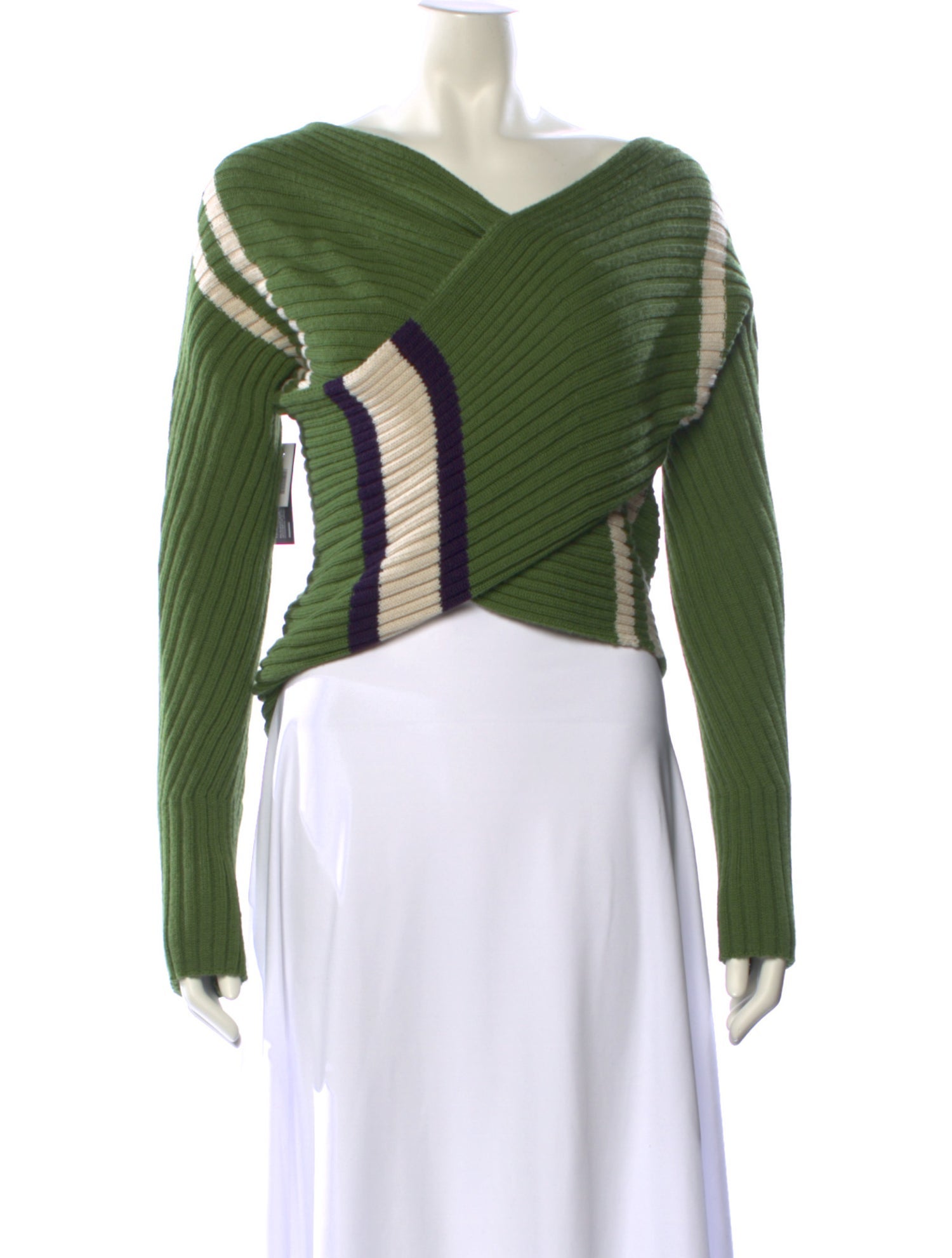 Dries Van Noten Striped V-Neck Sweater w/ Tags