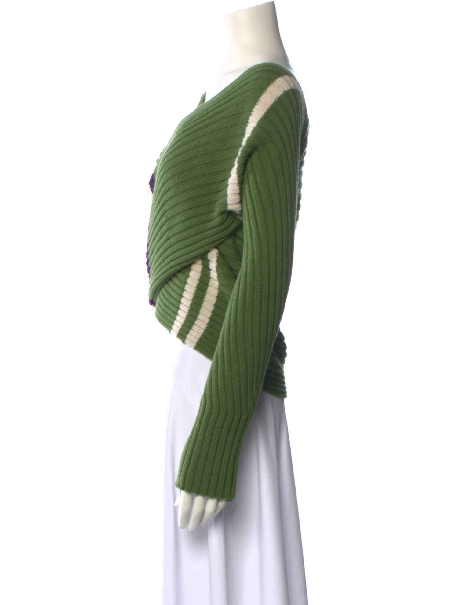 Dries Van Noten Striped V-Neck Sweater w/ Tags