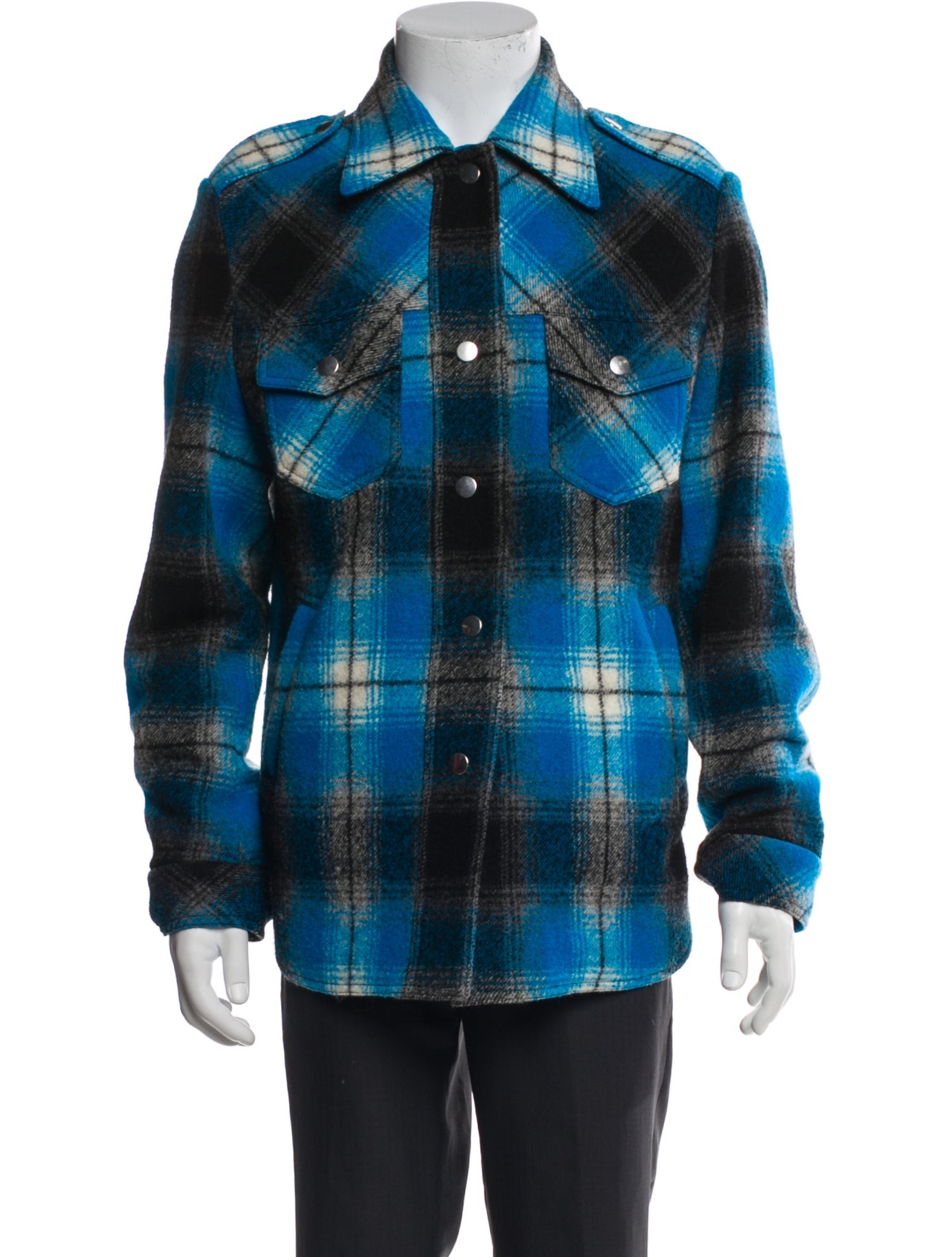 Dries Van Noten Wool Plaid Print Jacket