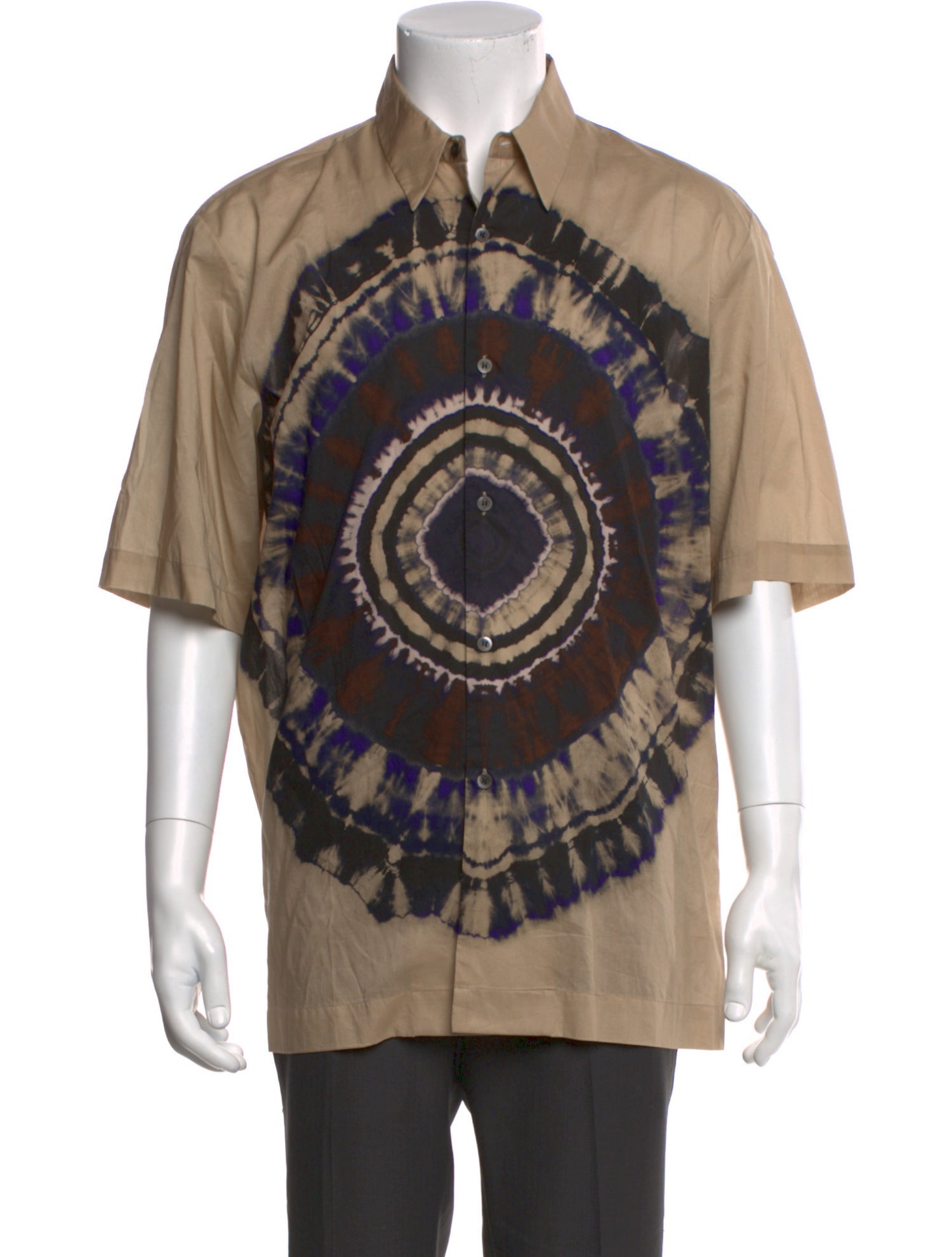 Dries Van Noten Tie-Dye Print Short Sleeve Shirt