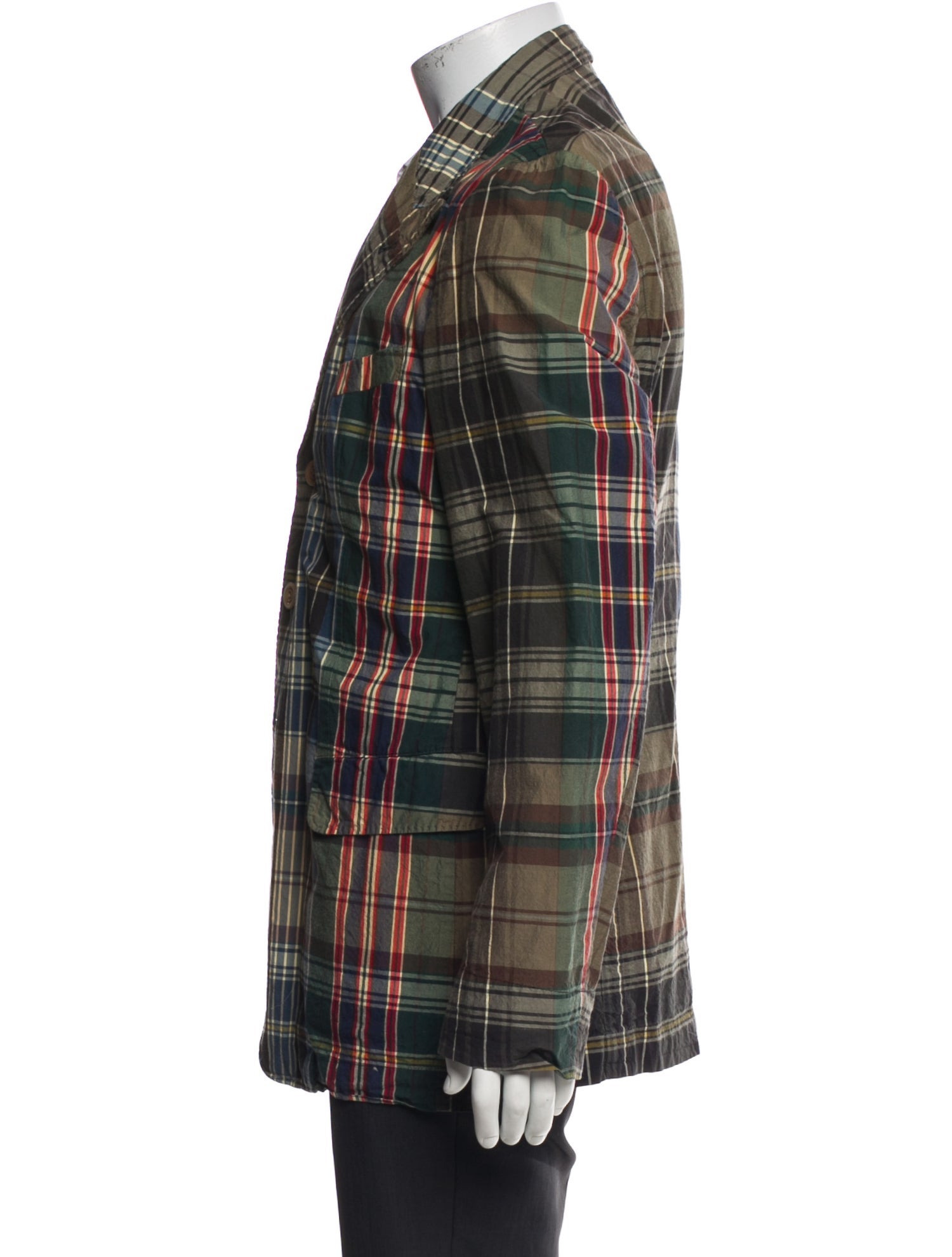 Dries Van Noten Plaid Print Peacoat