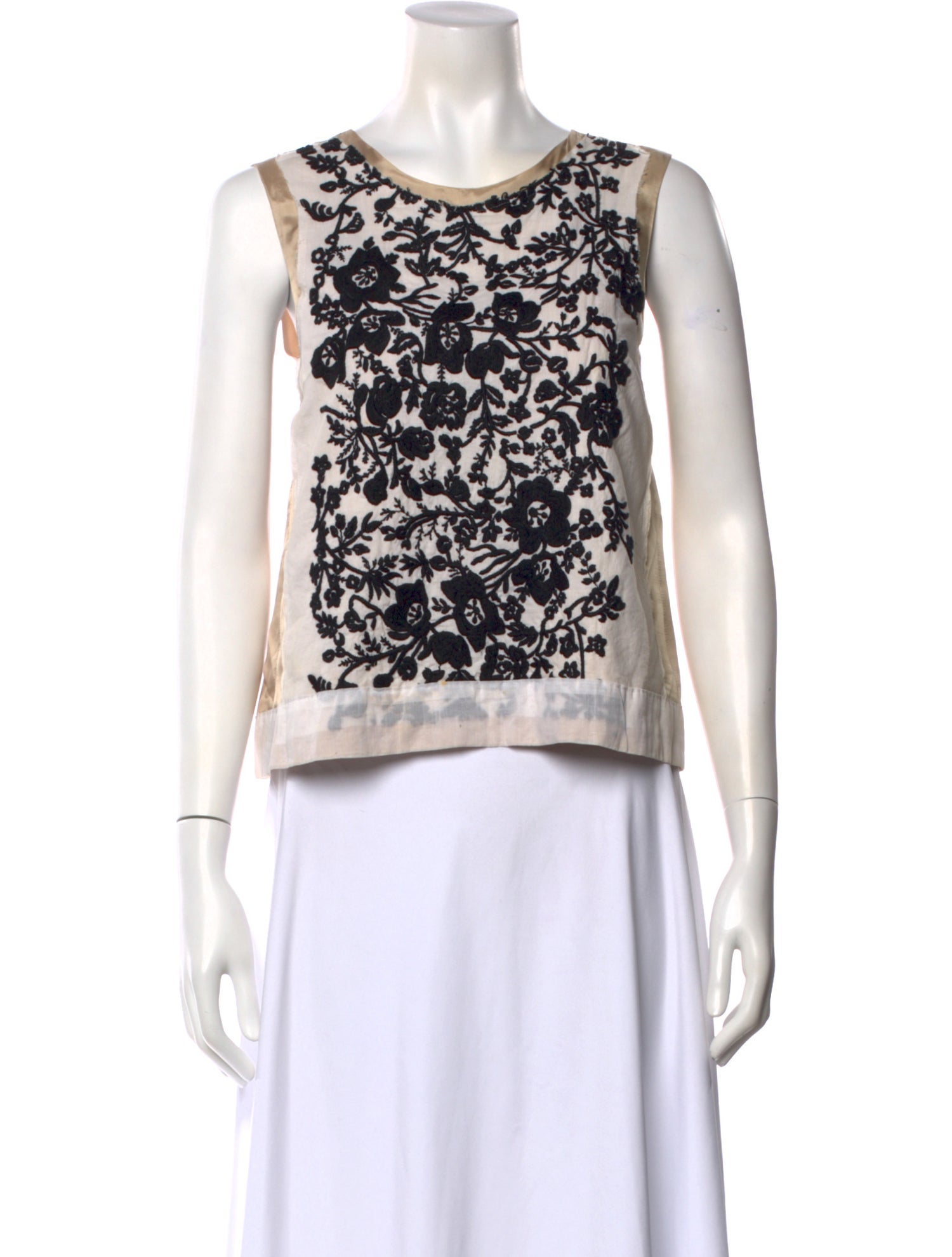 Dries Van Noten Floral Print Scoop Neck Crop Top