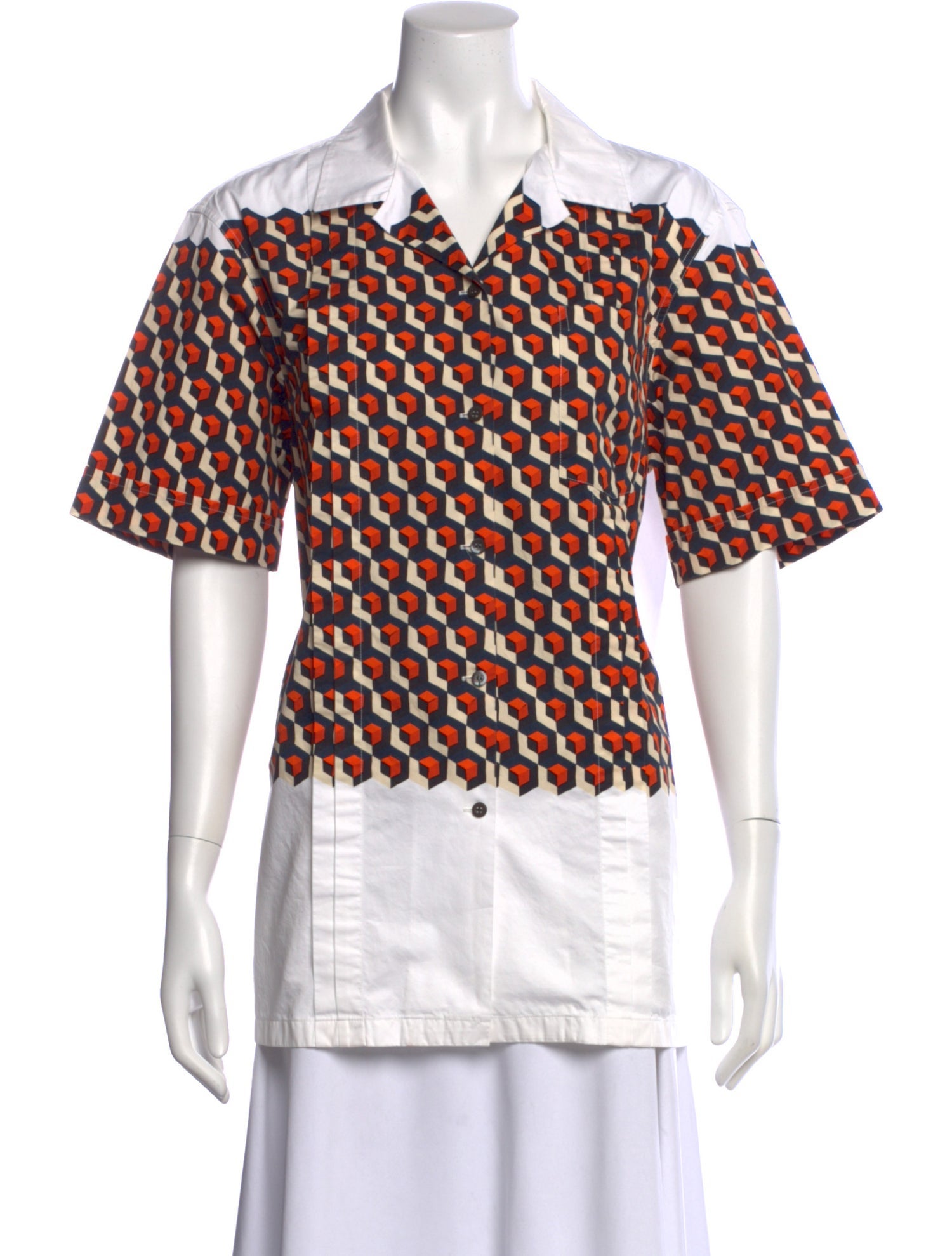 Dries Van Noten Patterned Short Sleeve Button-Up Top