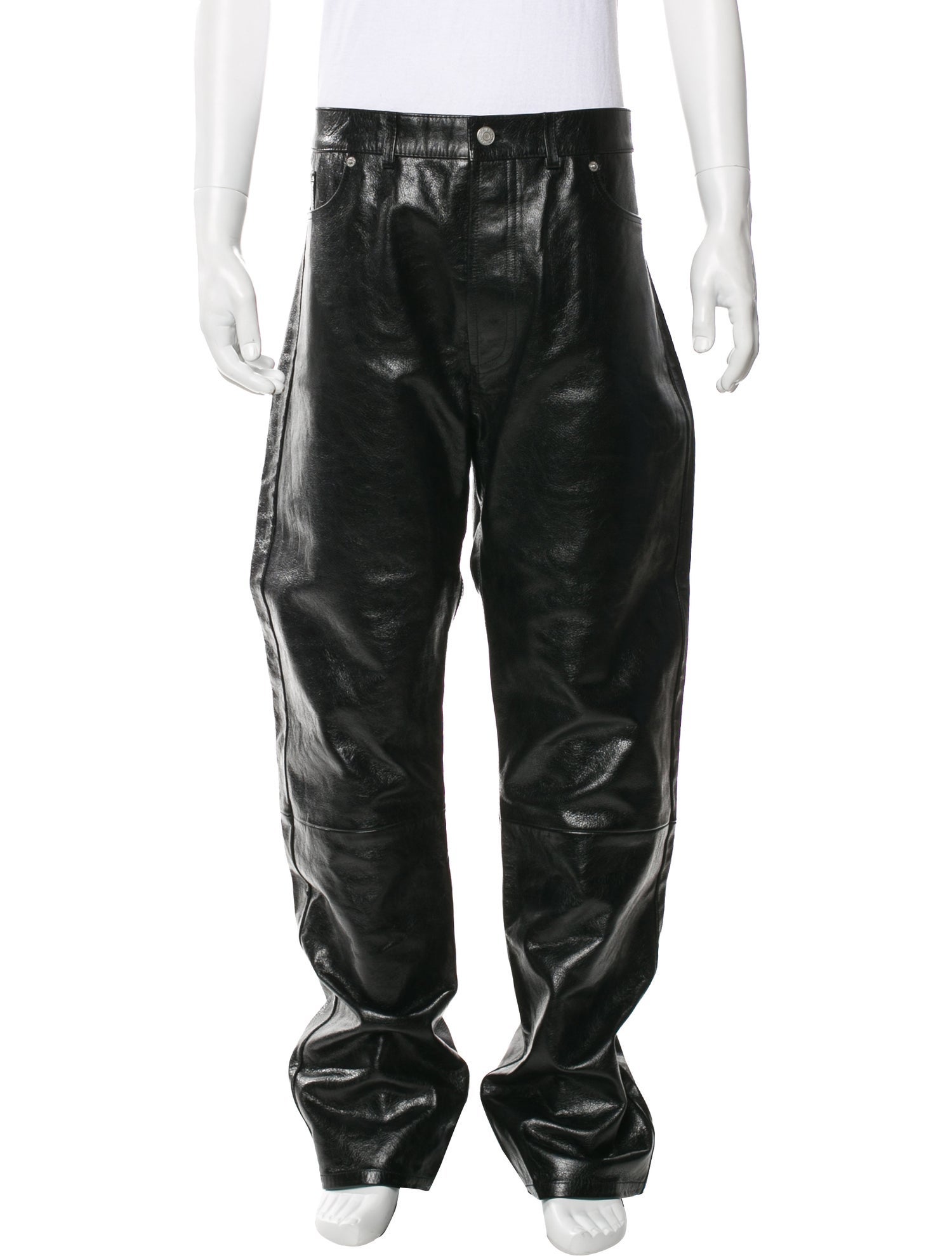 Dries Van Noten Leather Moto Pants