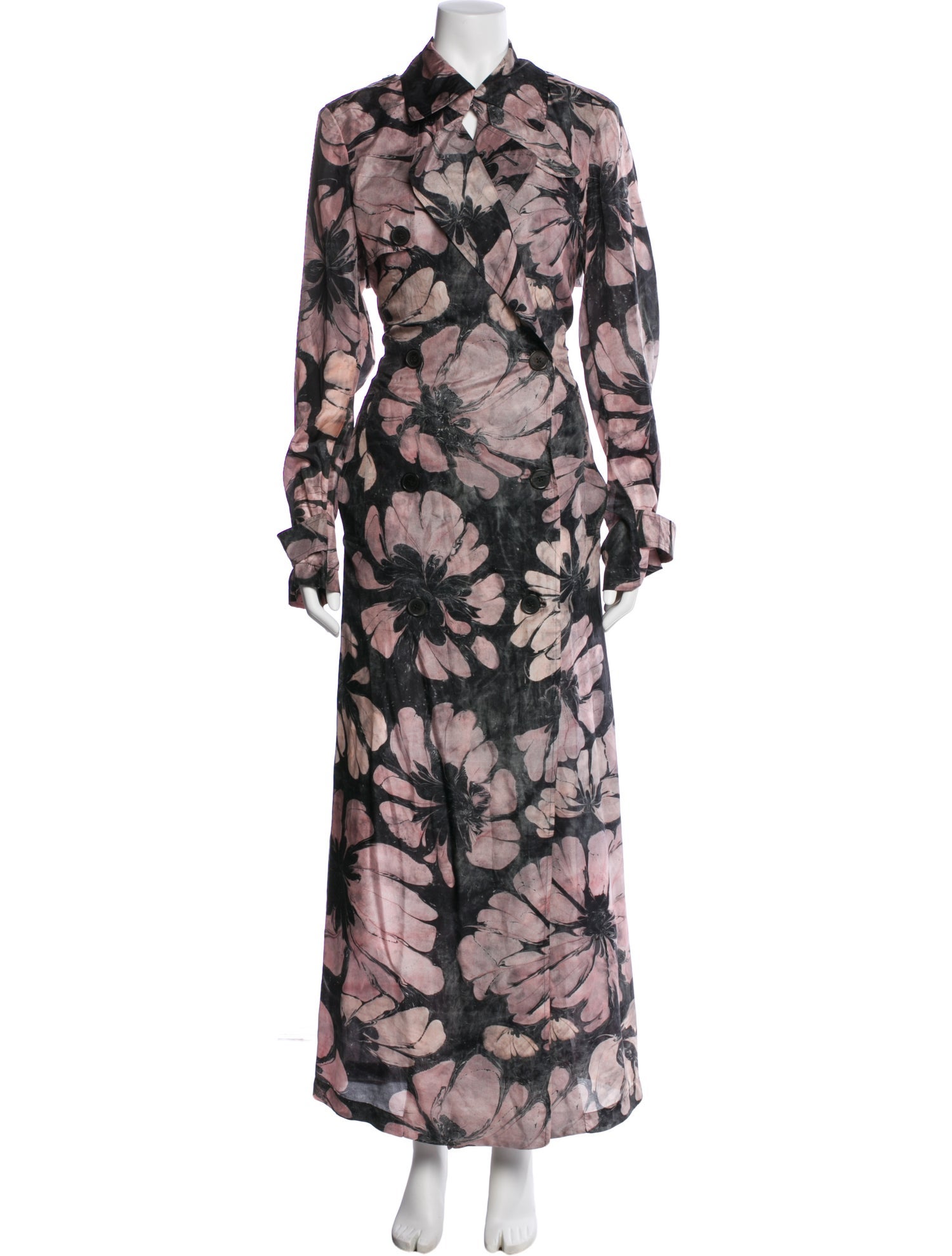 Dries Van Noten Floral Print Trench Coat