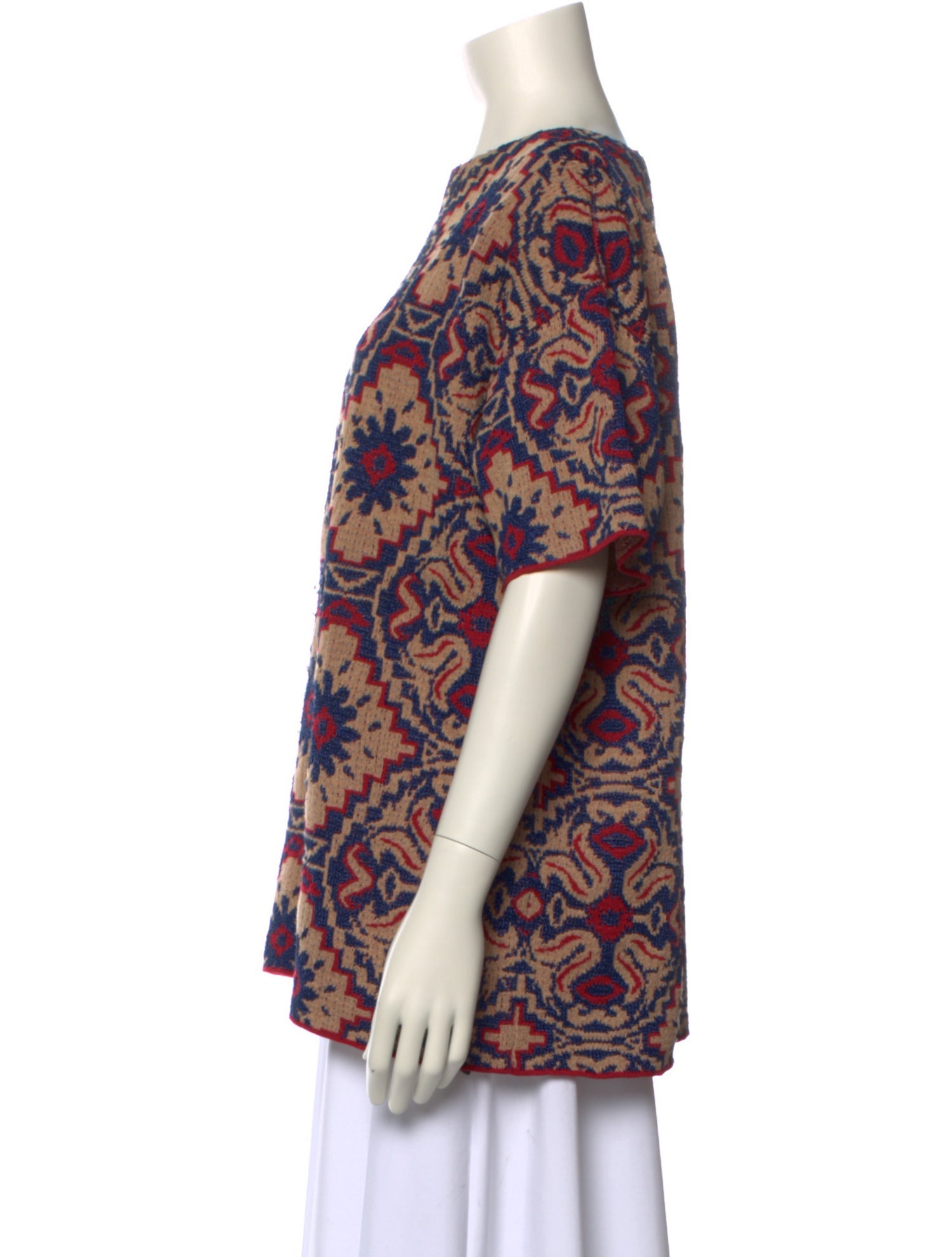 Dries Van Noten Printed Bateau Neckline Blouse