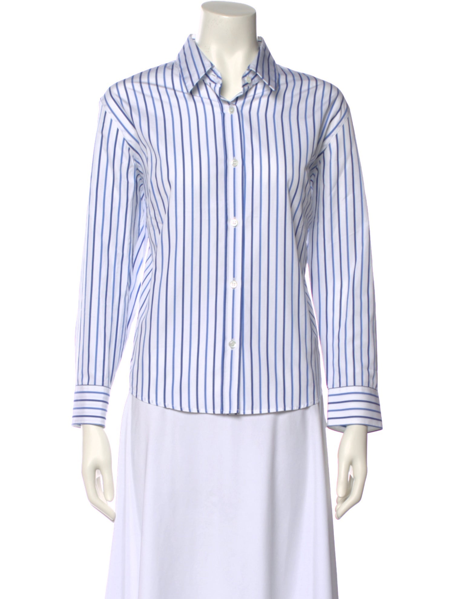 Dries Van Noten Striped Long Sleeve Button-Up Top w/ Tags