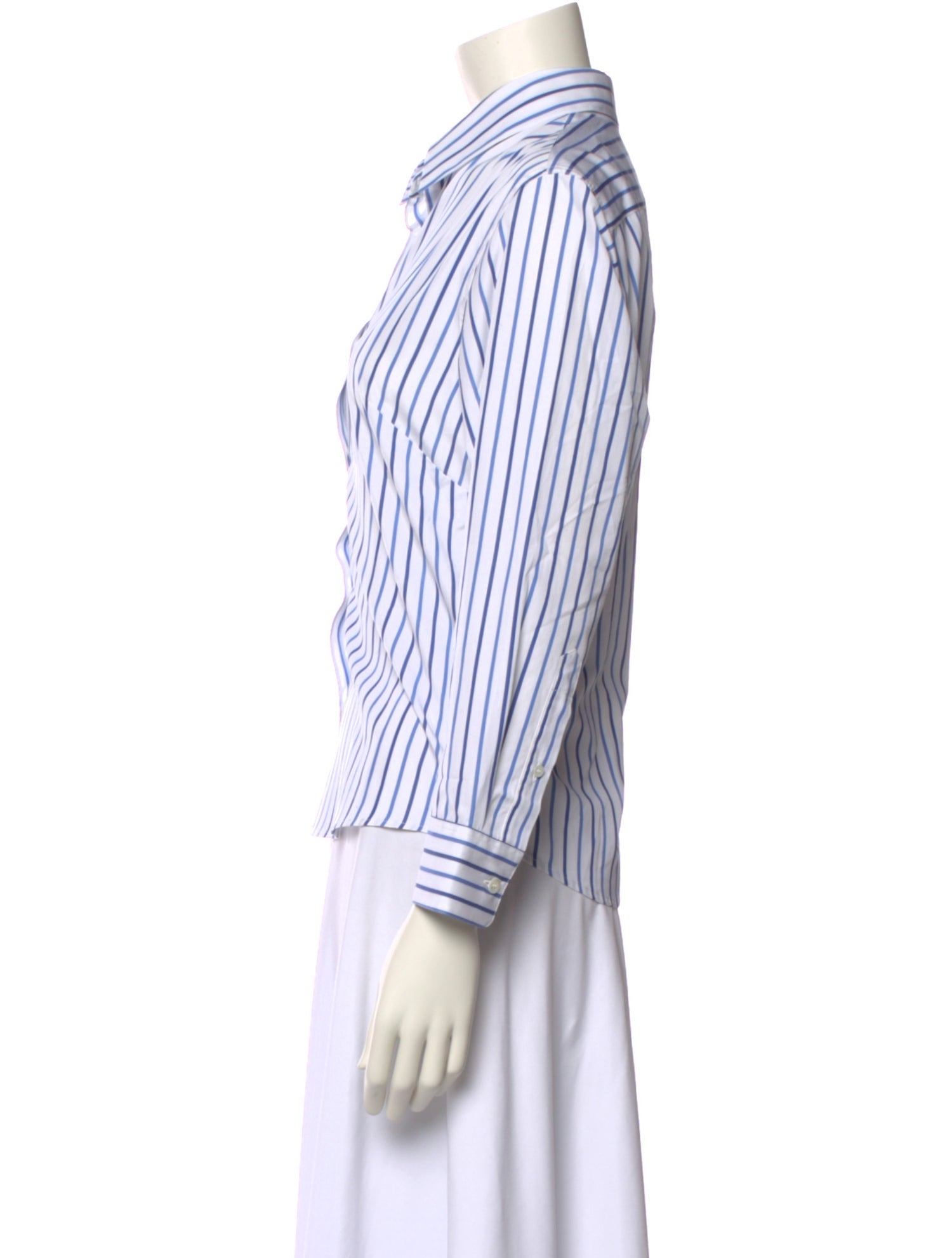 Dries Van Noten Striped Long Sleeve Button-Up Top w/ Tags