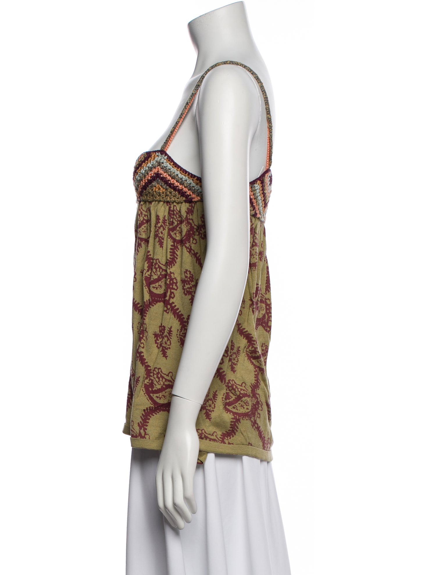 Dries Van Noten Printed Square Neckline Top