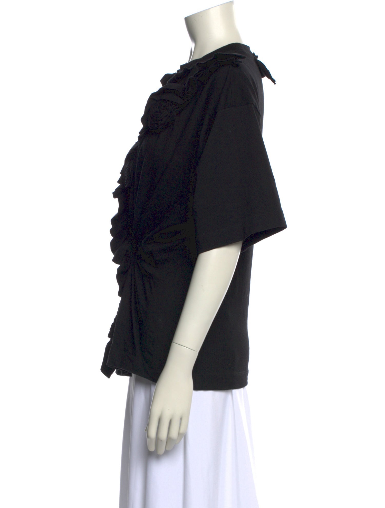 Dries Van Noten Mock Neck Short Sleeve Top