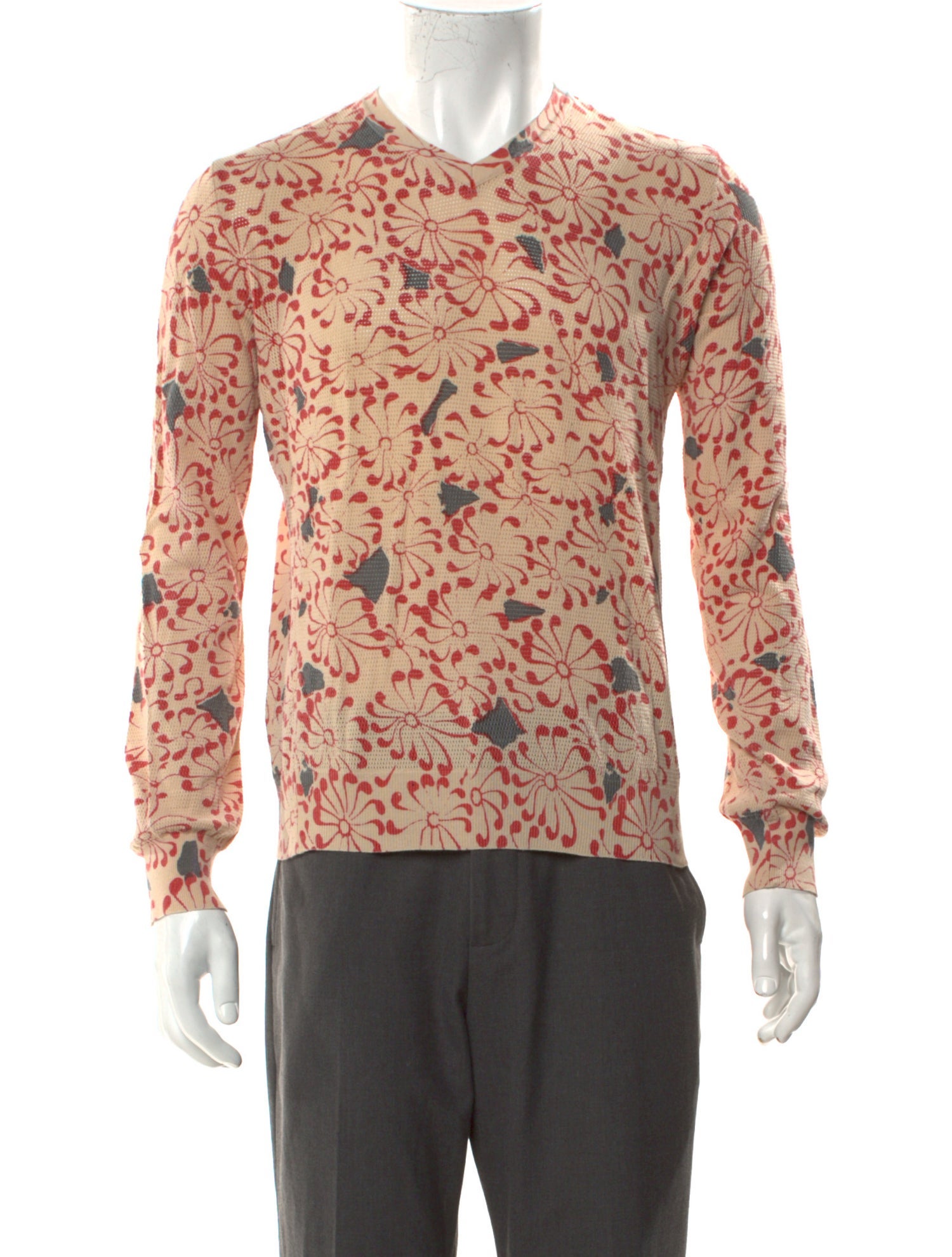 Dries Van Noten Printed V-Neck Henley