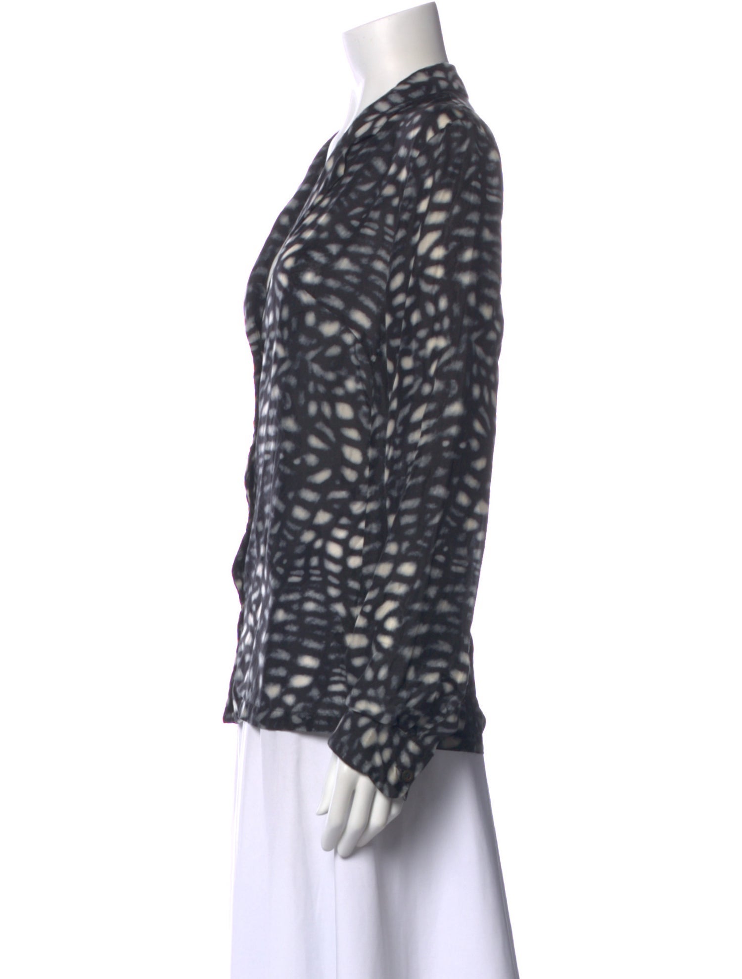 Dries Van Noten Printed Long Sleeve Blouse