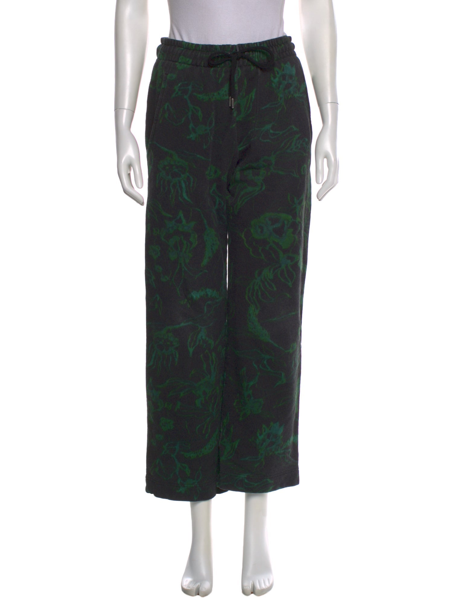 Dries Van Noten Floral Print Wide Leg Pants