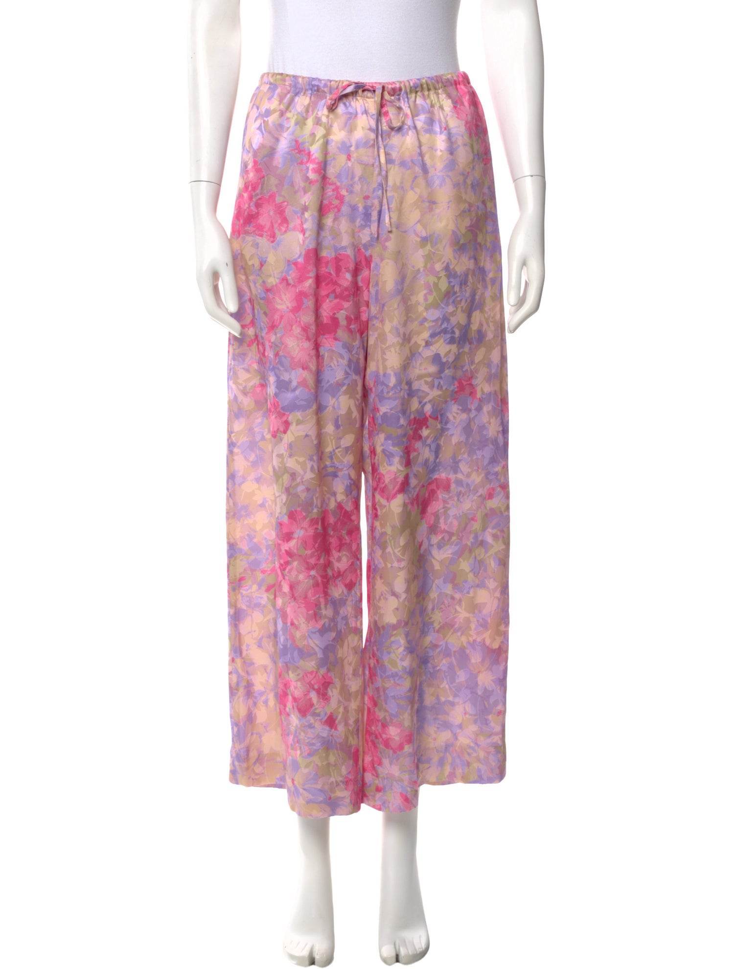 Dries Van Noten Floral Print Wide Leg Pants