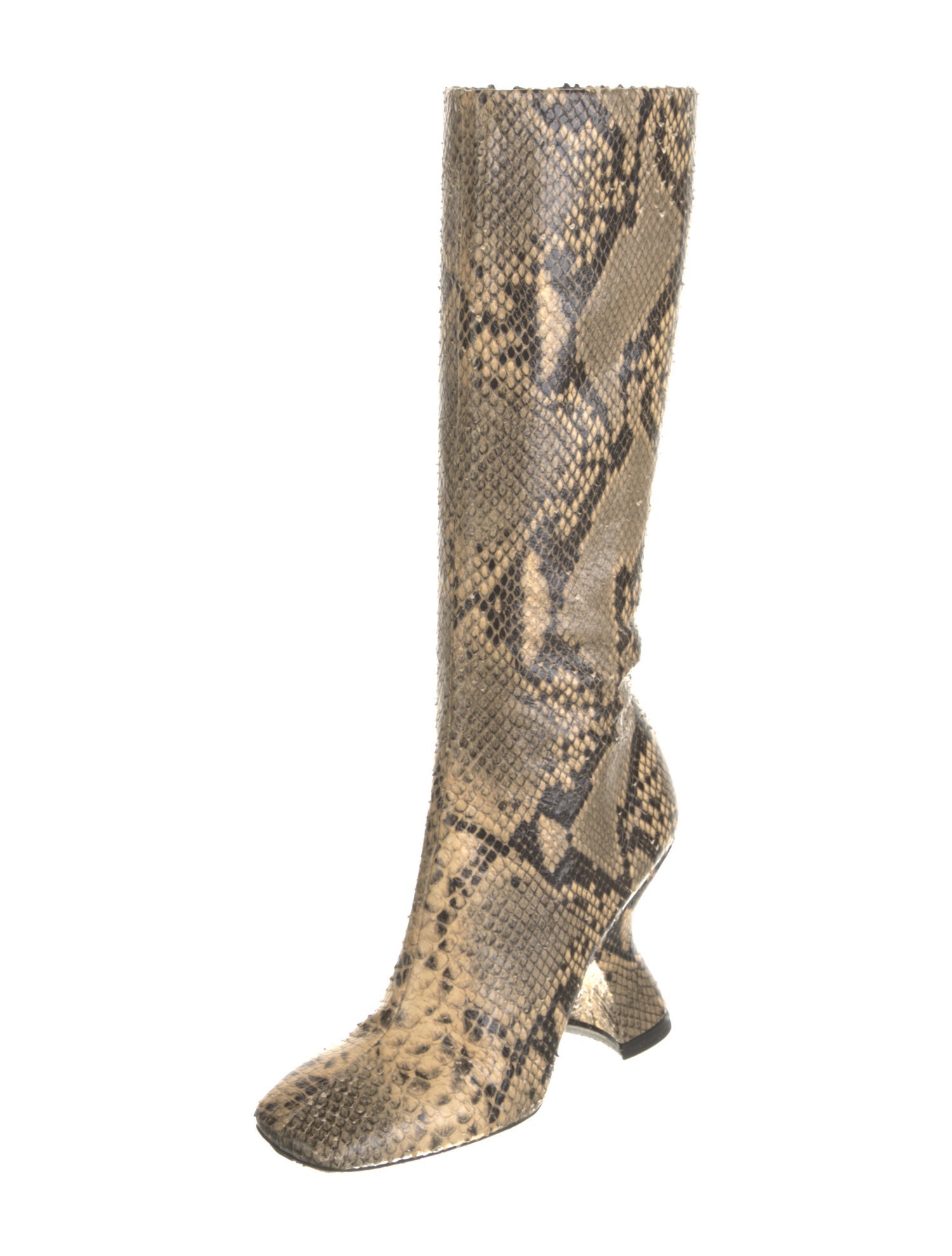 Dries Van Noten Snakeskin Animal Print Boots