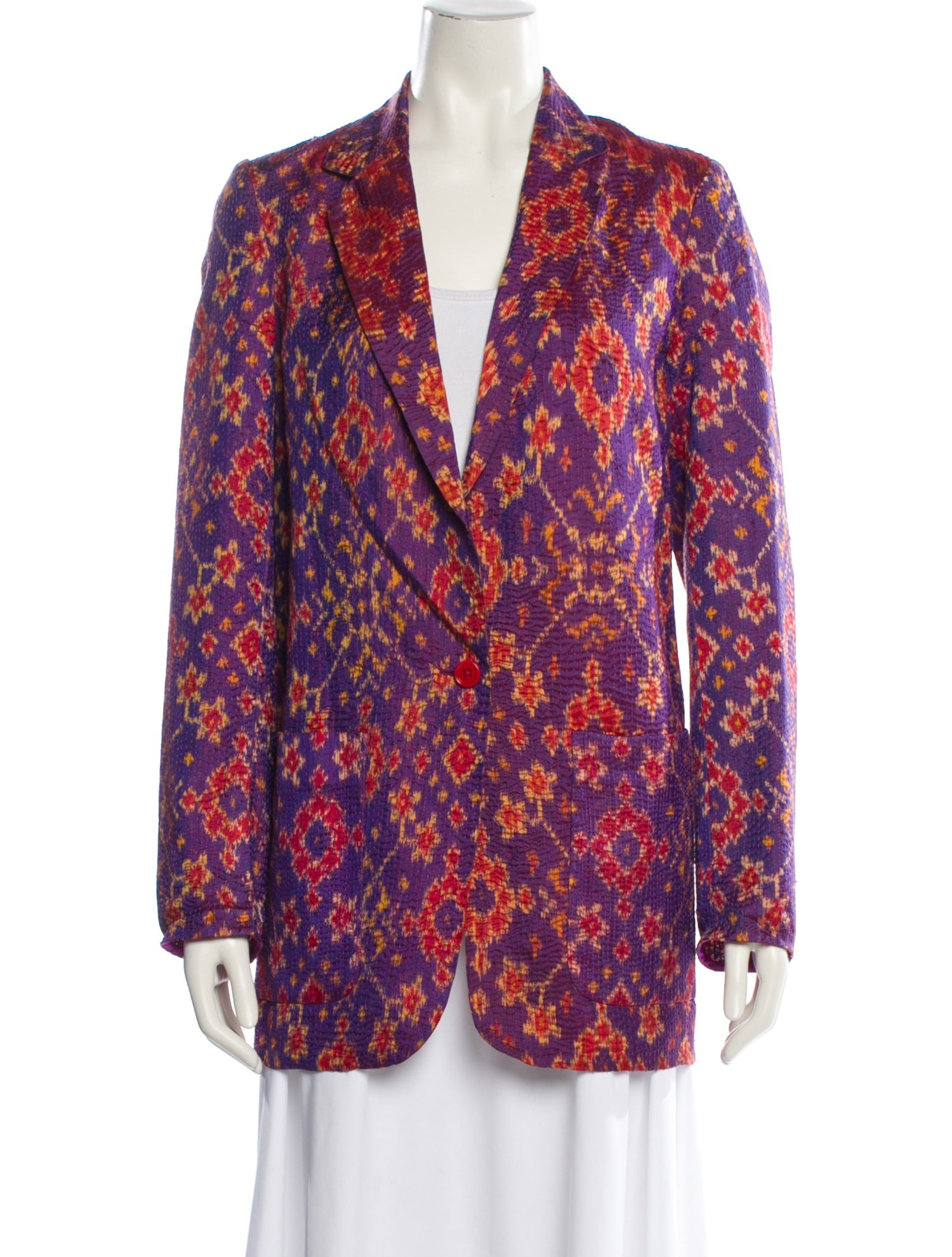 Dries Van Noten Silk Printed Blazer